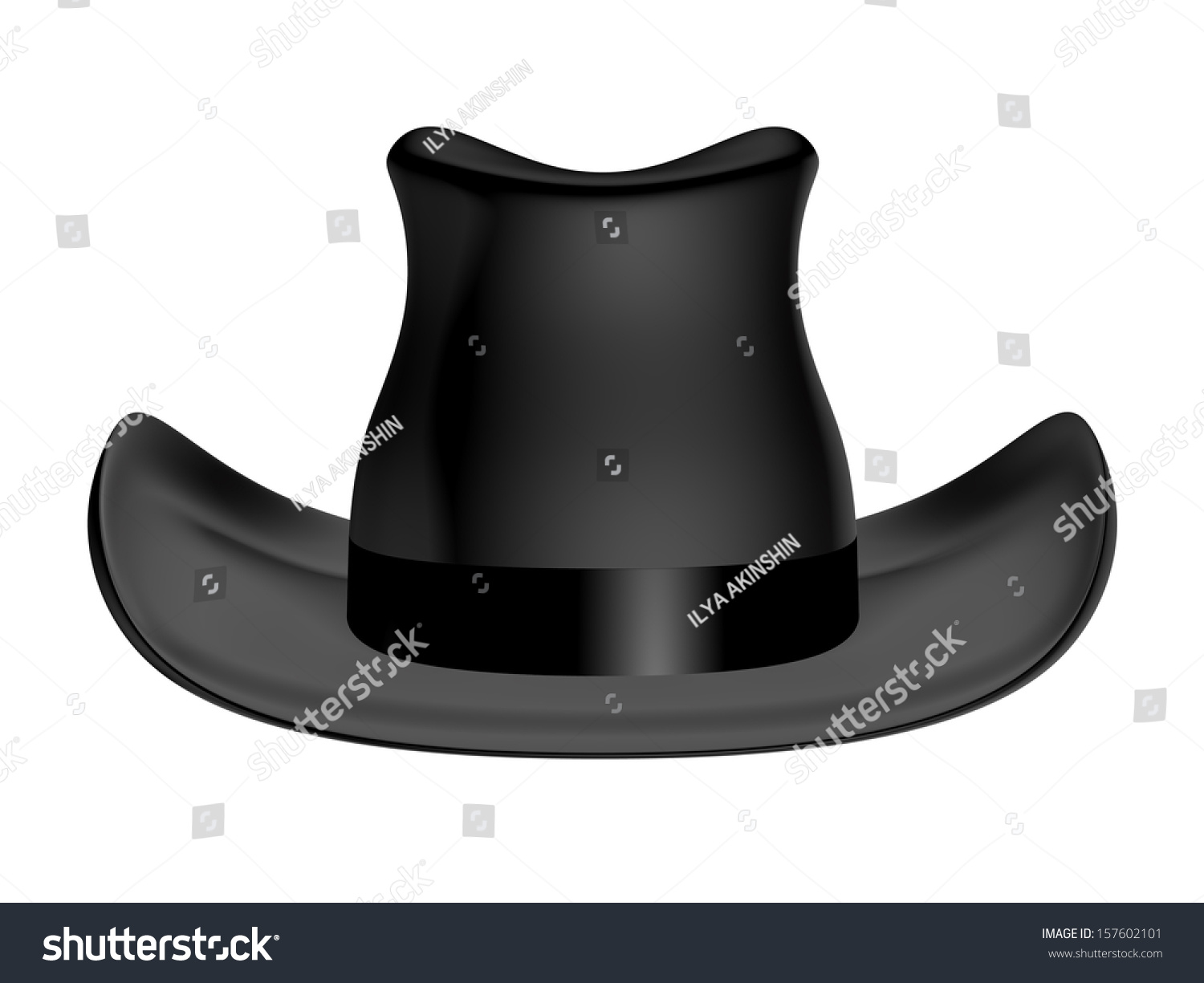 Black Hat On A White Background Stock Photo 157602101 : Shutterstock