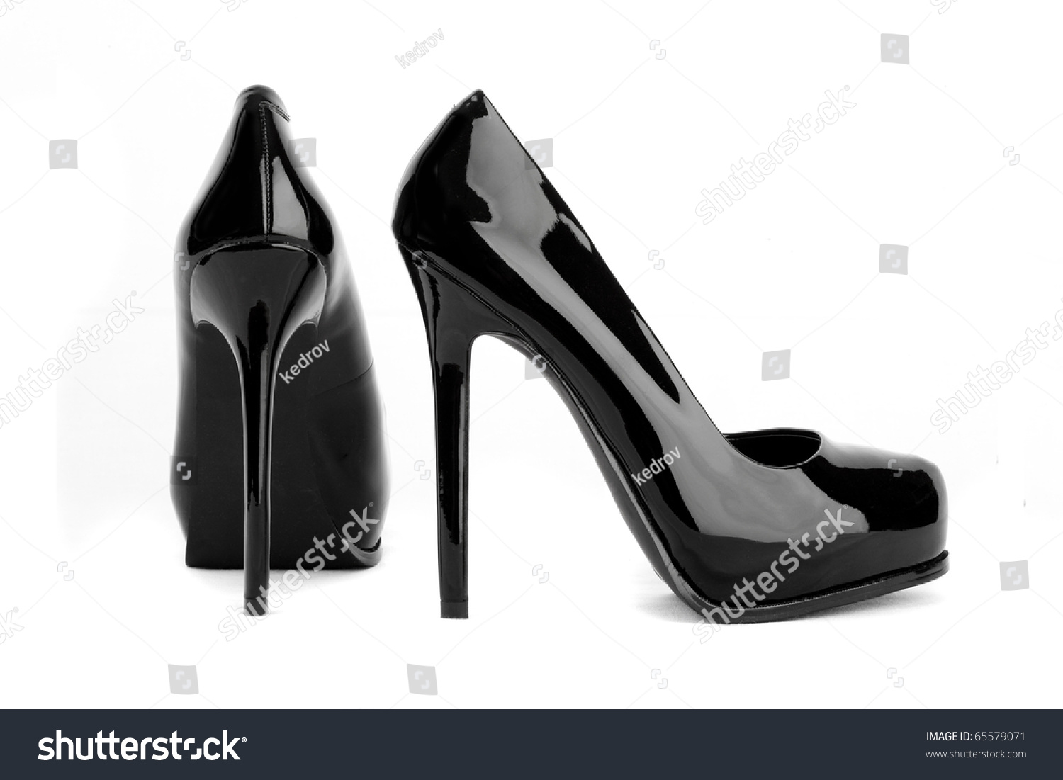 Black High Heel Women Shoes Isolated Stock Photo 65579071 ...