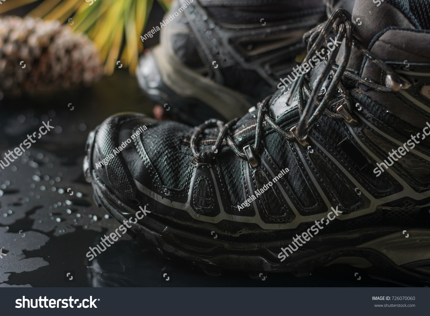 wet hiking boots