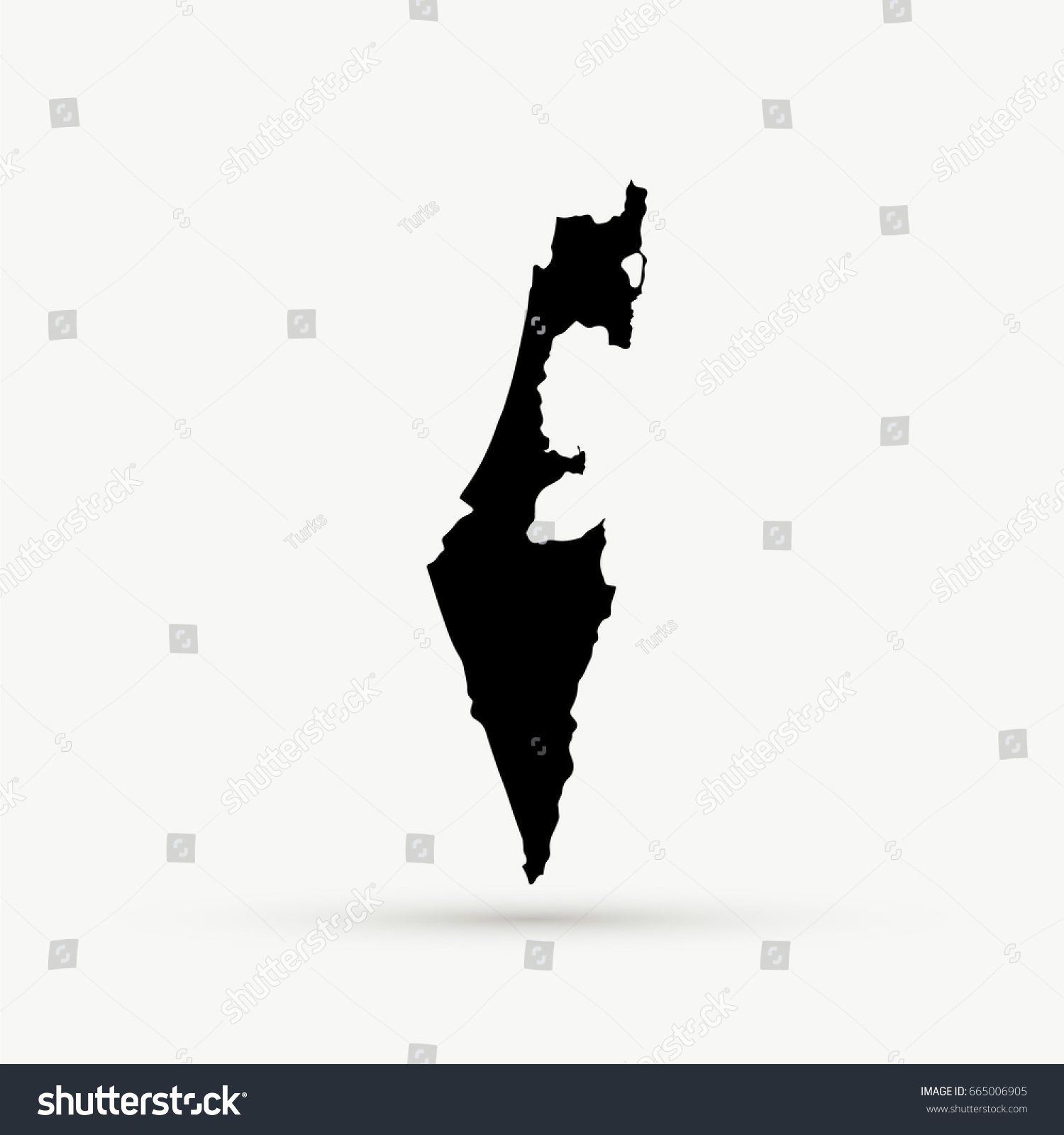 Black Israel Map Illustration Stock Illustration 665006905