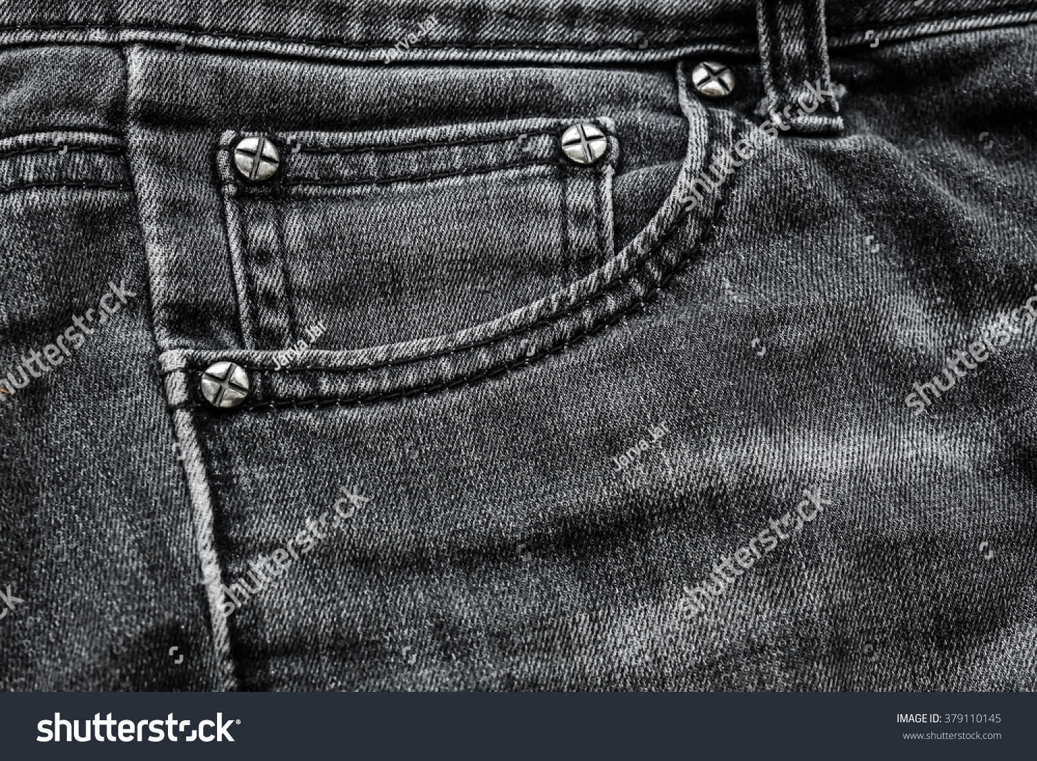 Black Jean Texture Pocket Stock Photo 379110145 - Shutterstock