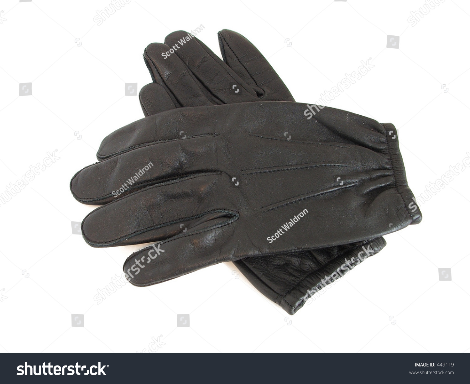 Black Leather Police Gloves Stock Photo 449119 - Shutterstock