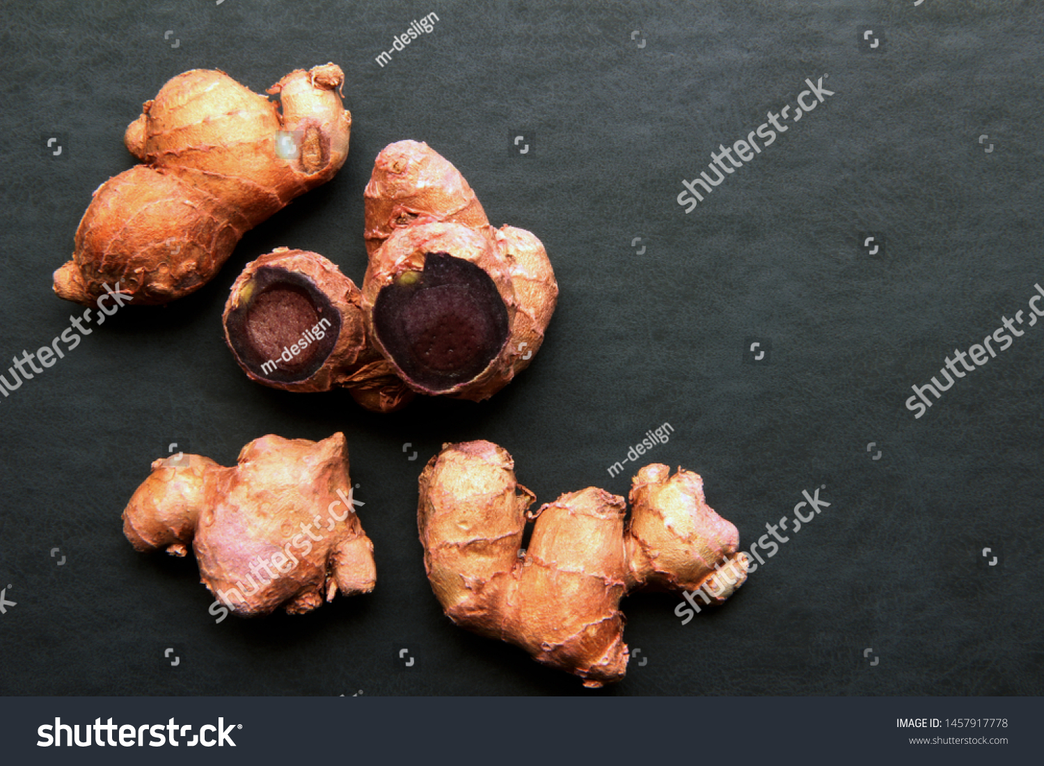 Black Leatherstyled Background Krachaidam Black Ginger Stock Photo Edit Now