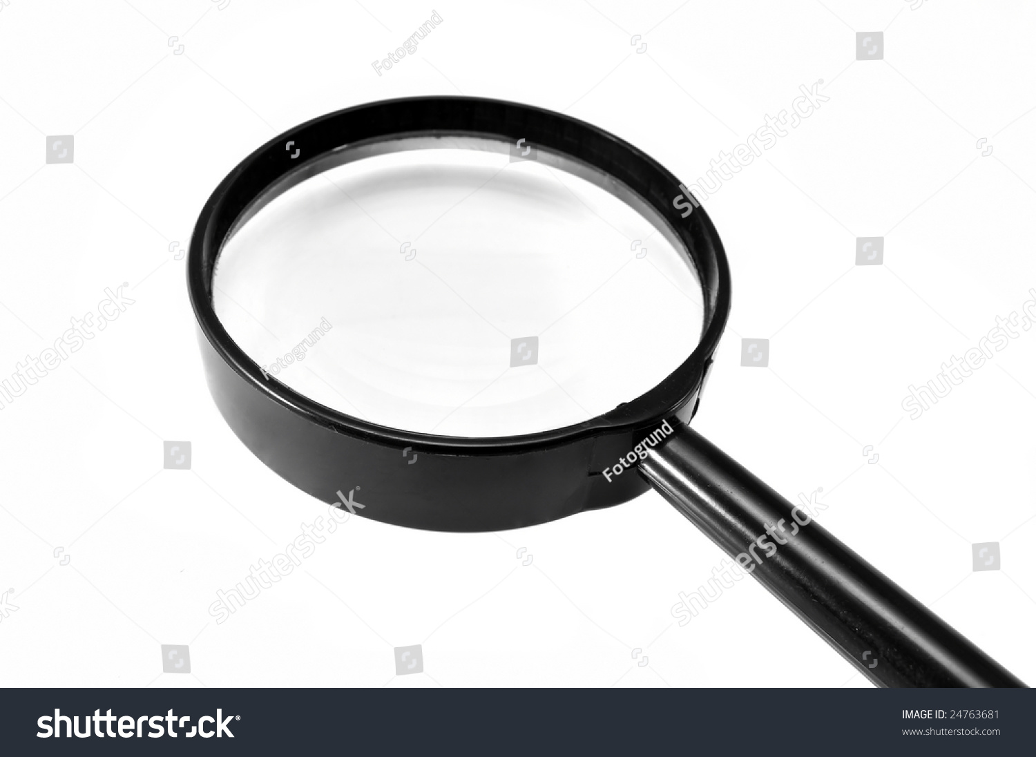 Black Magnifying Glass With A Handle And A White Background Stock Photo ...