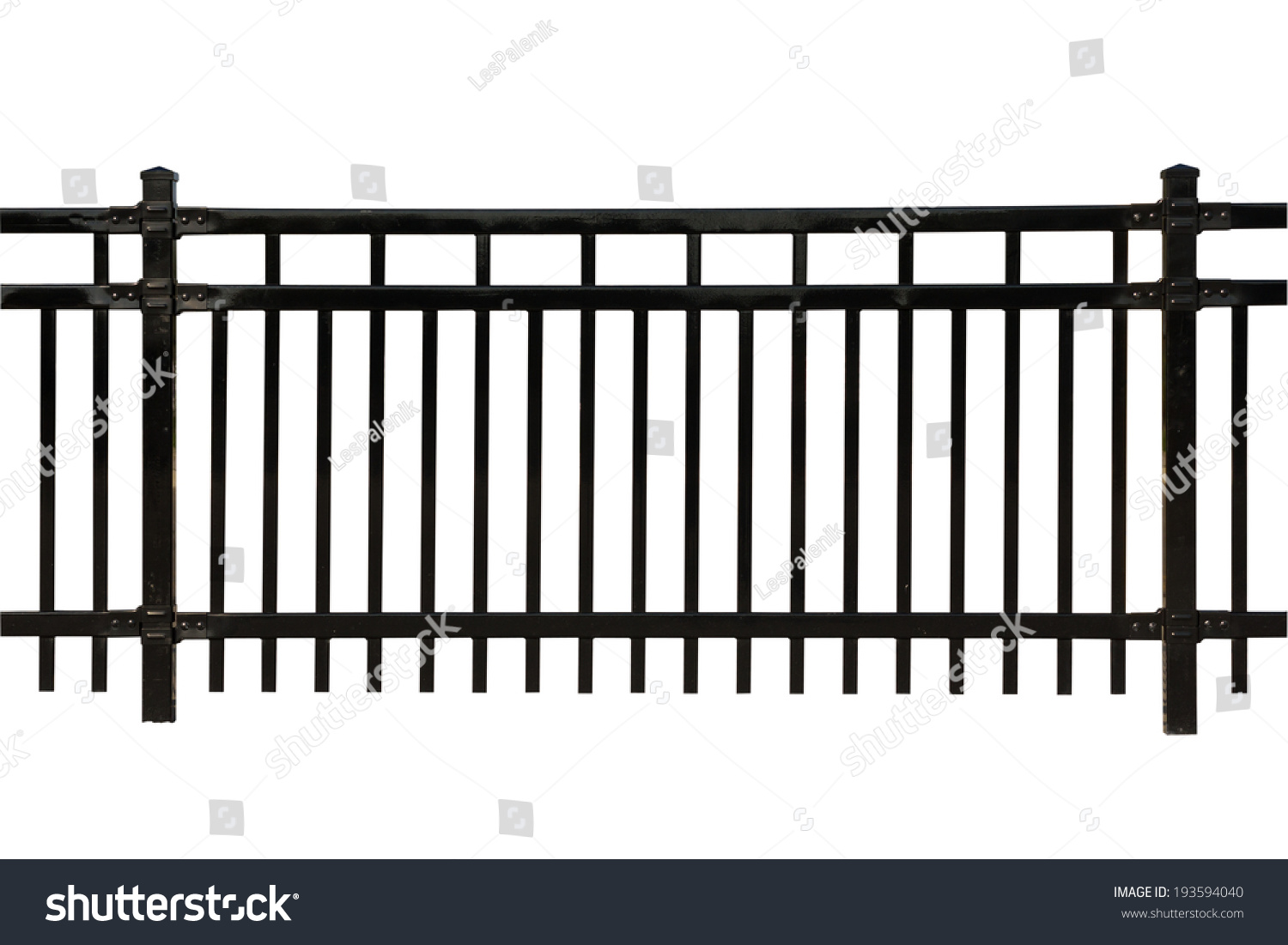 Black Metal Fence Isolated On White Stock Photo 193594040 : Shutterstock