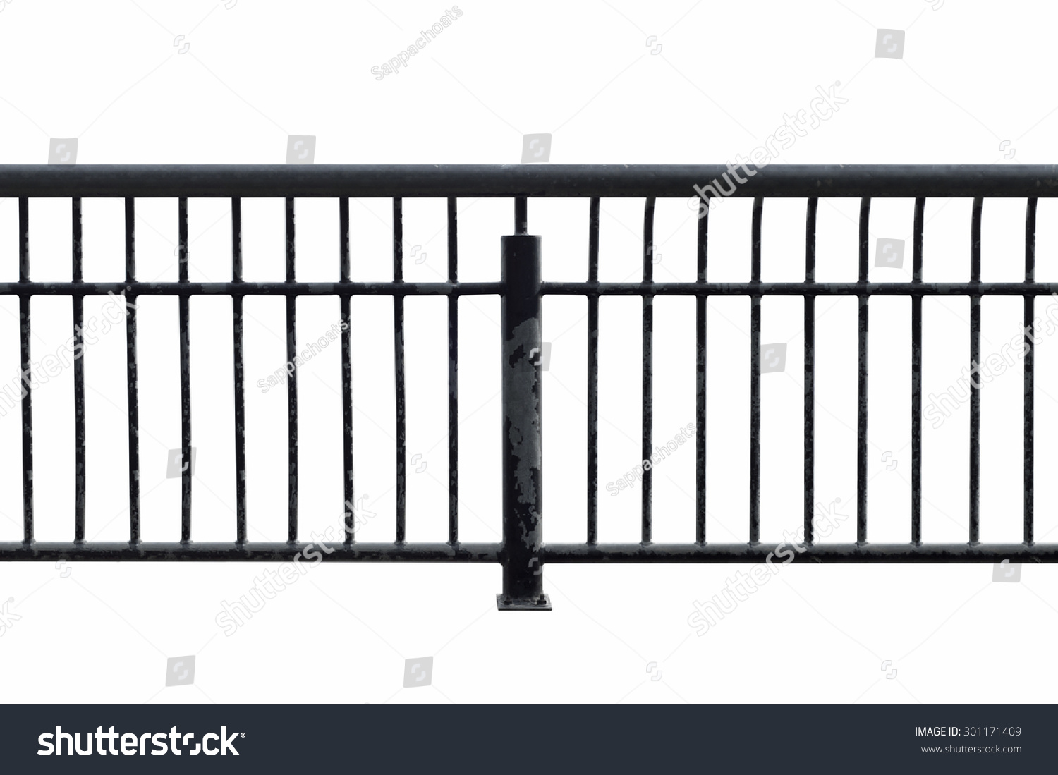 Black Metal Fence Isolated On White Stock Photo 301171409 | Shutterstock