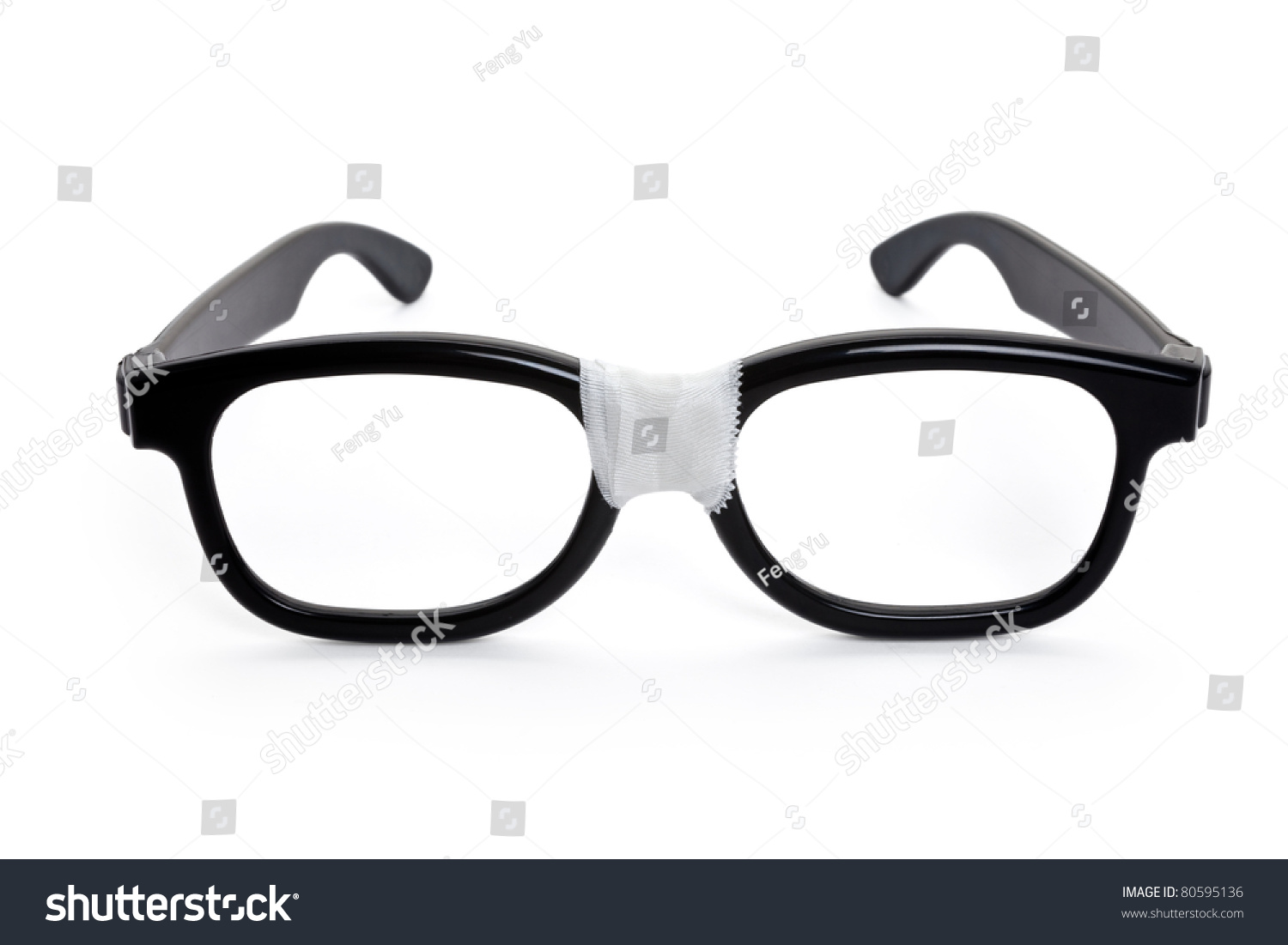Black Nerd Glasses White Background Stock Photo (Edit Now) 80595136