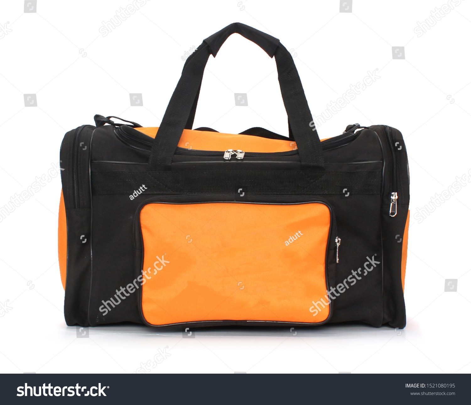 orange and black duffle bag