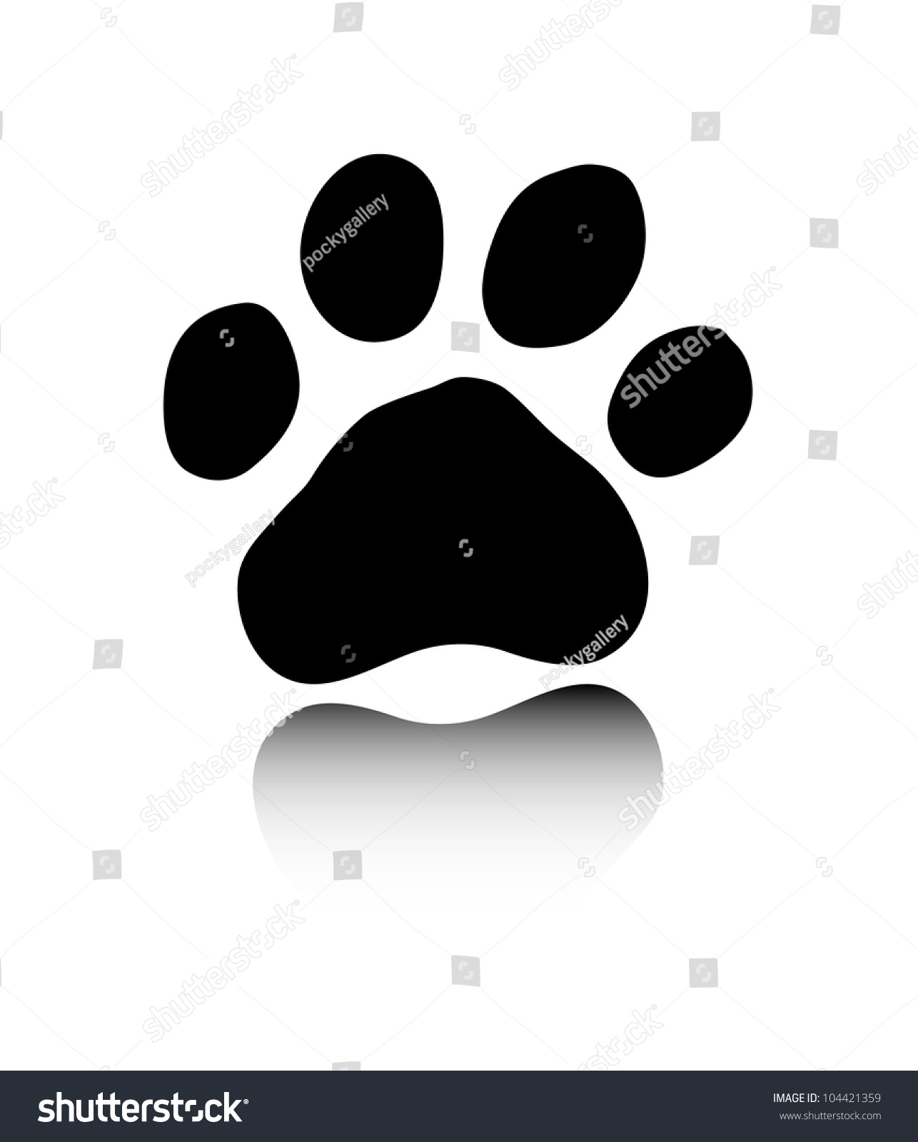 Black Paw On White Background Stock Photo 104421359 : Shutterstock