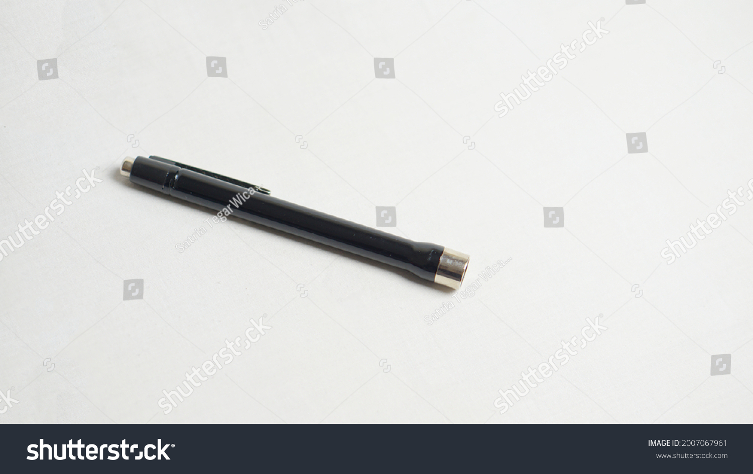 Black Penlight Medical Practitioners Use Penlight Stock Photo