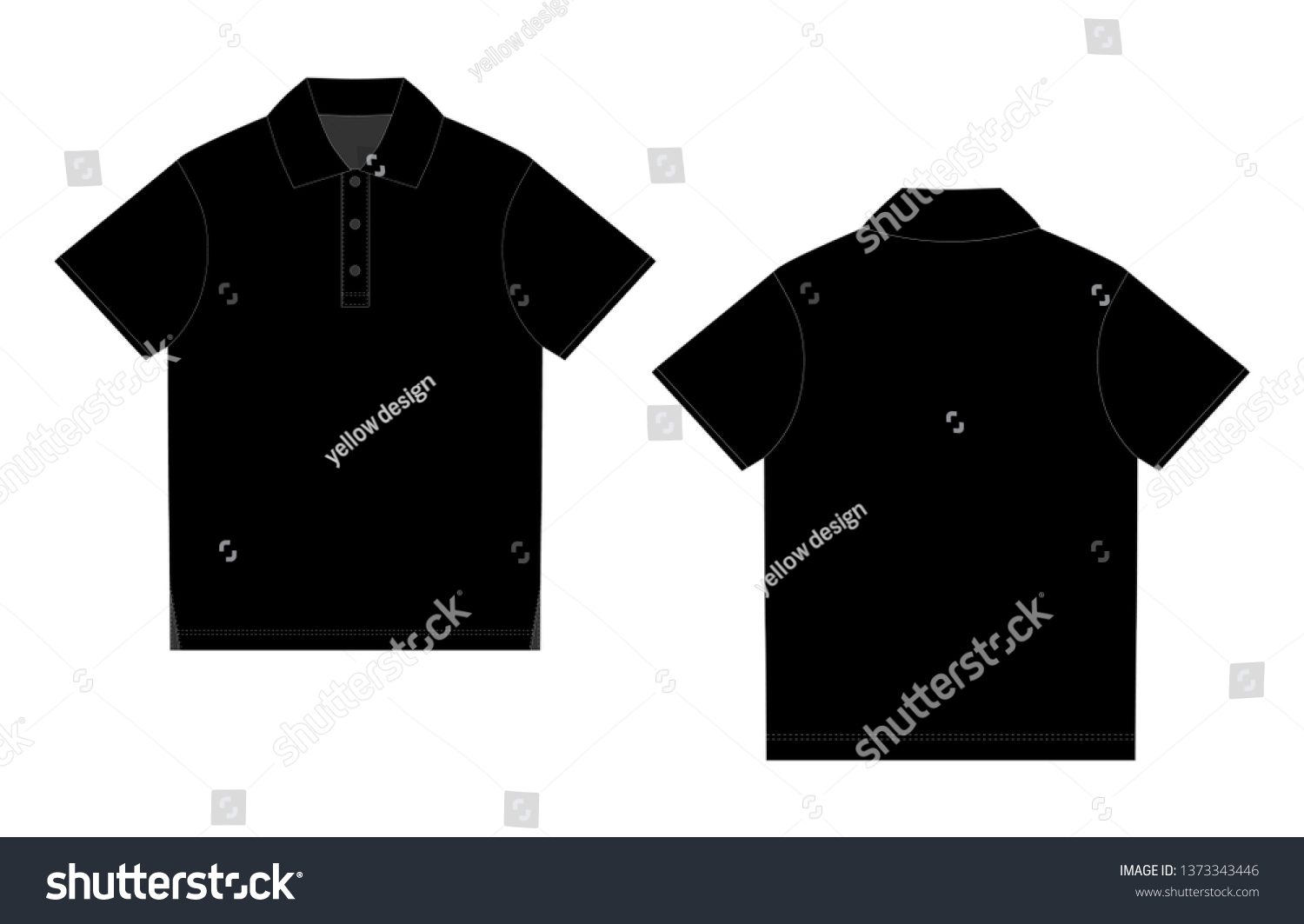 Black Polo Tshirt Design Template Front Stock Illustration 1373343446 ...