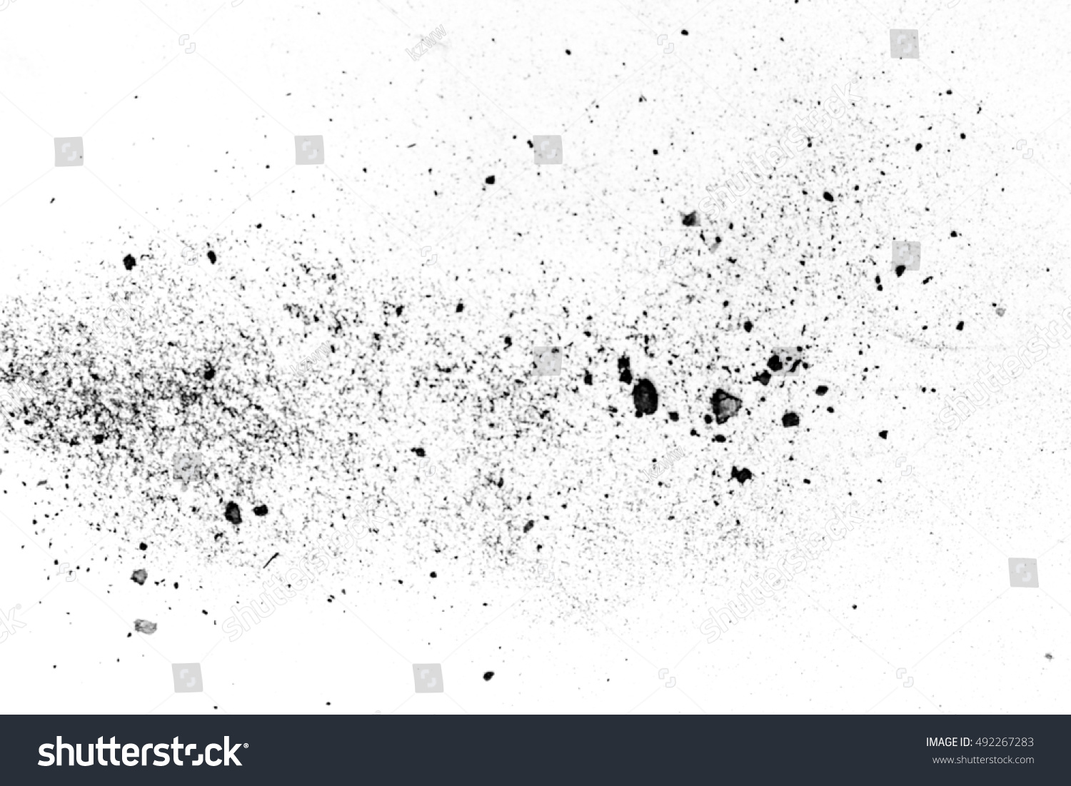 Black Powder Isolated On White Background Stock Photo 492267283