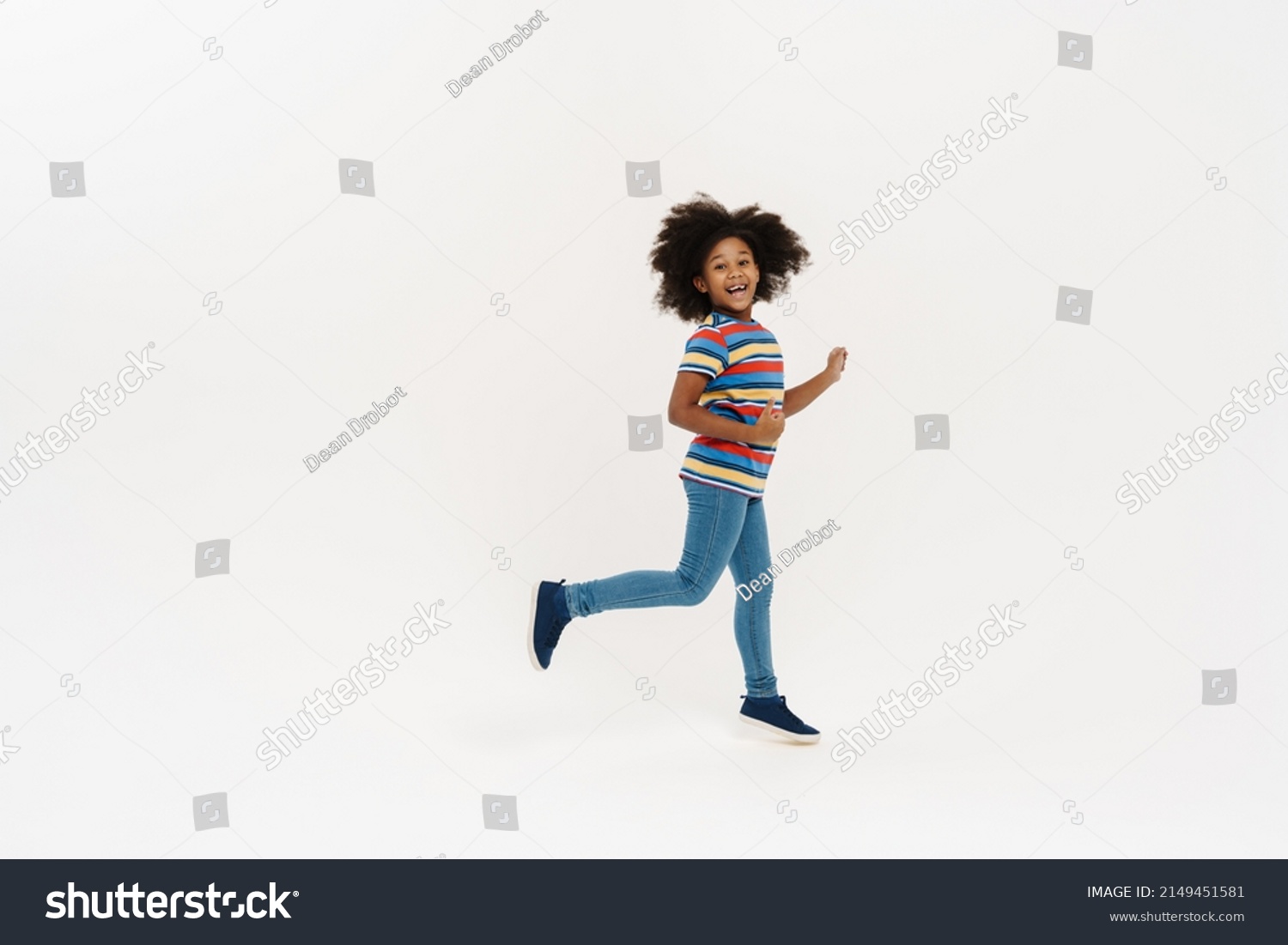 Black Preteen Girl Curly Hair Laughing Stock Photo 2149451581 ...