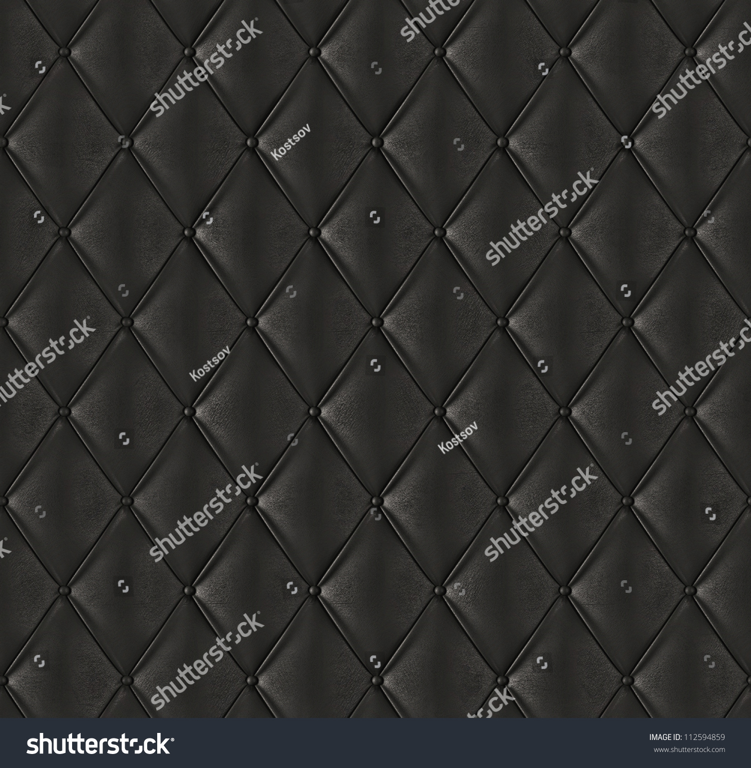 Black Quilted Leather Tiled Texture Stock Photo 112594859 : Shutterstock