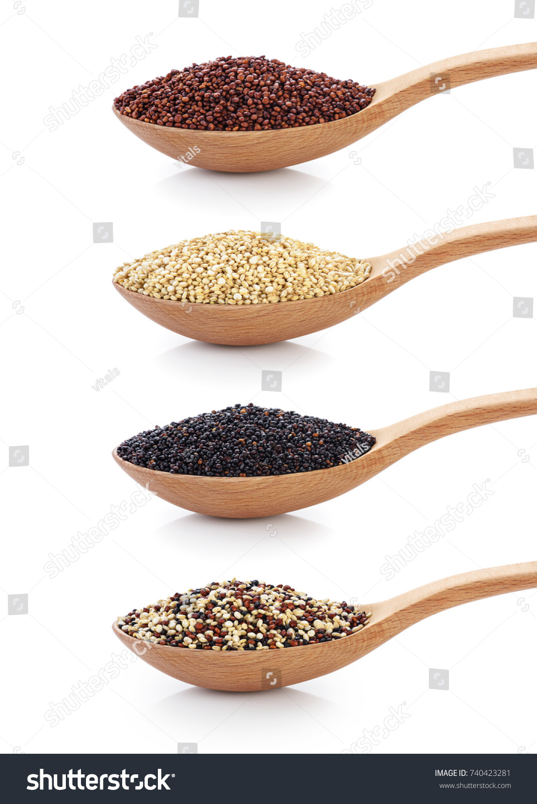 Black Red White Quinoa Grains On Stock Photo Edit Now 740423281