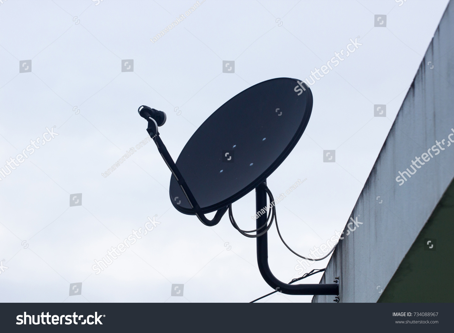 black satellite dish