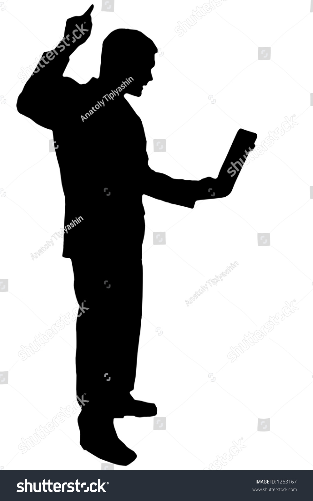 Black Silhouette Man On White Stock Illustration 1263167 | Shutterstock