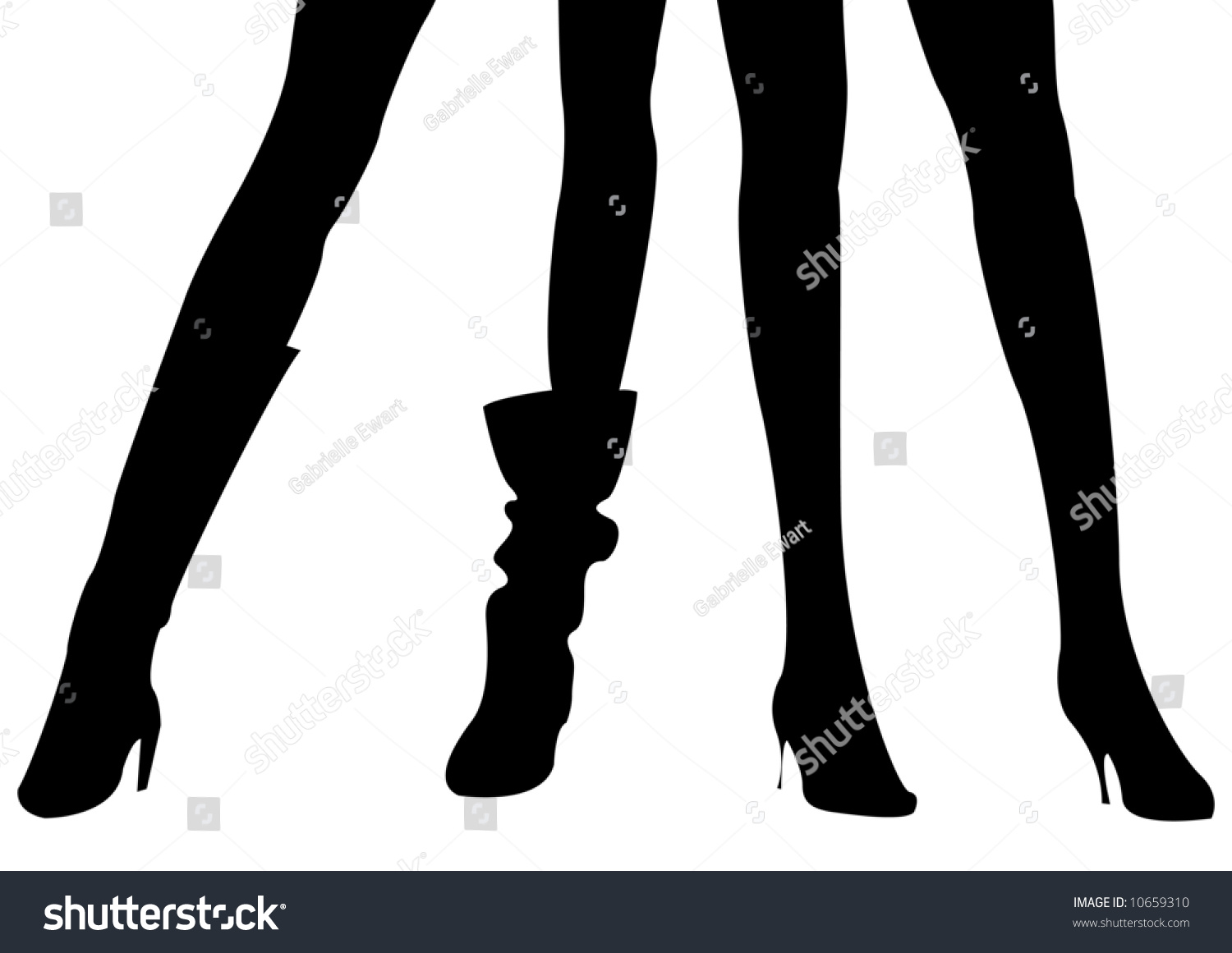 Black Silhouettes Of Female Legs Stock Photo 10659310 : Shutterstock