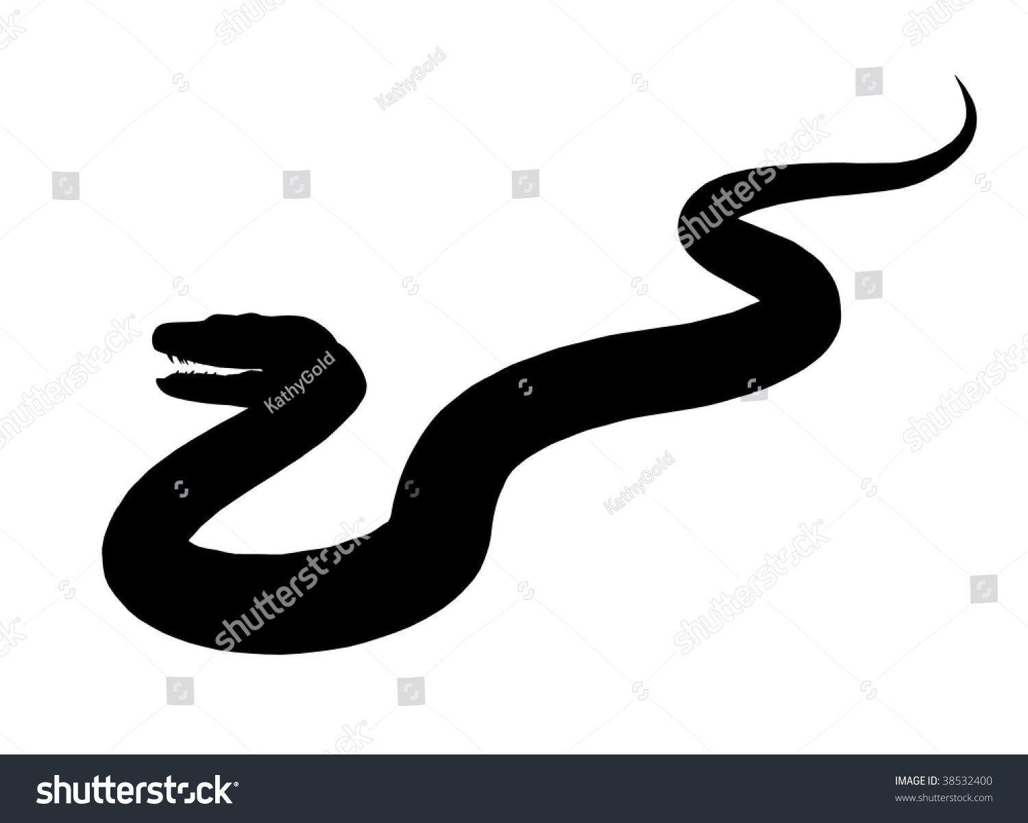 Black Snake Art Illustration Silhouette On A White Background ...