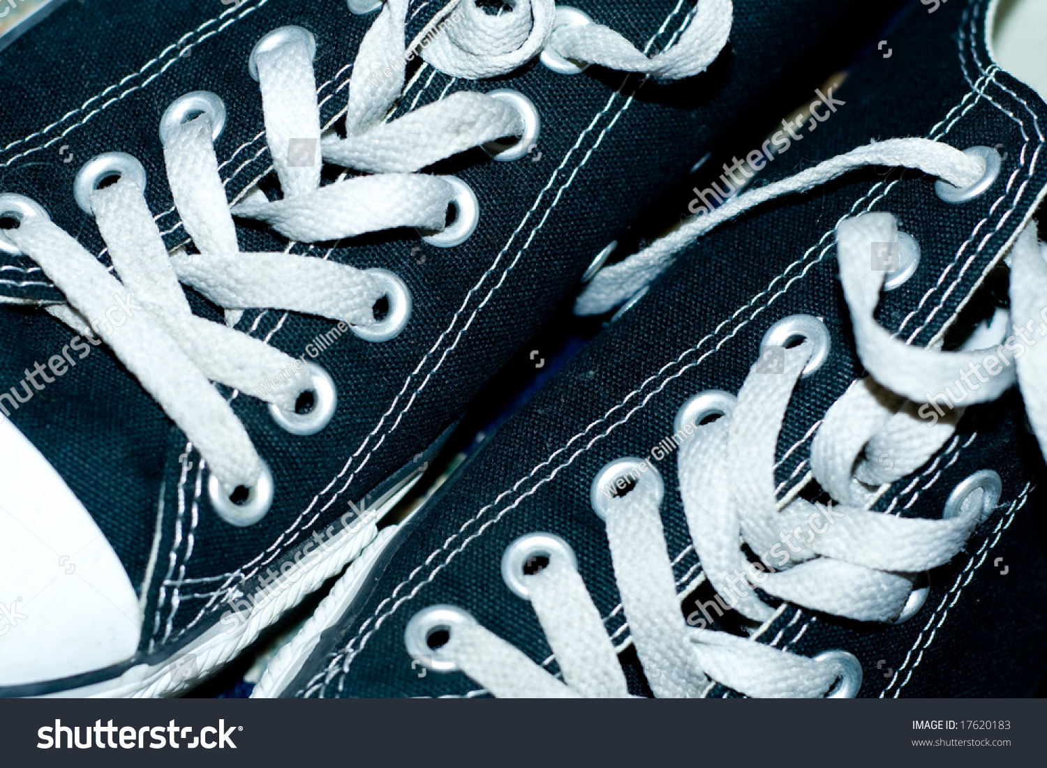Black Sneakers With White Laces Stock Photo 17620183 : Shutterstock