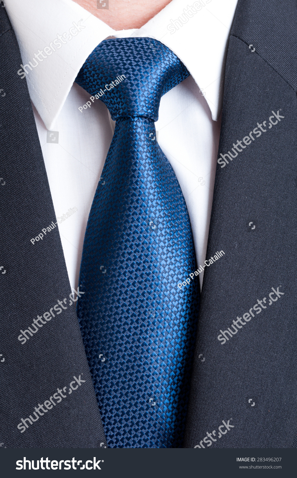 Black Suit White Shirt Blue Tie Stock Photo 283496207 - Shutterstock
