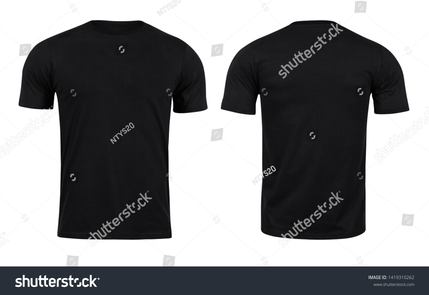 Black Tshirts Front Back Use Design Stock Photo (Edit Now) 1419310262