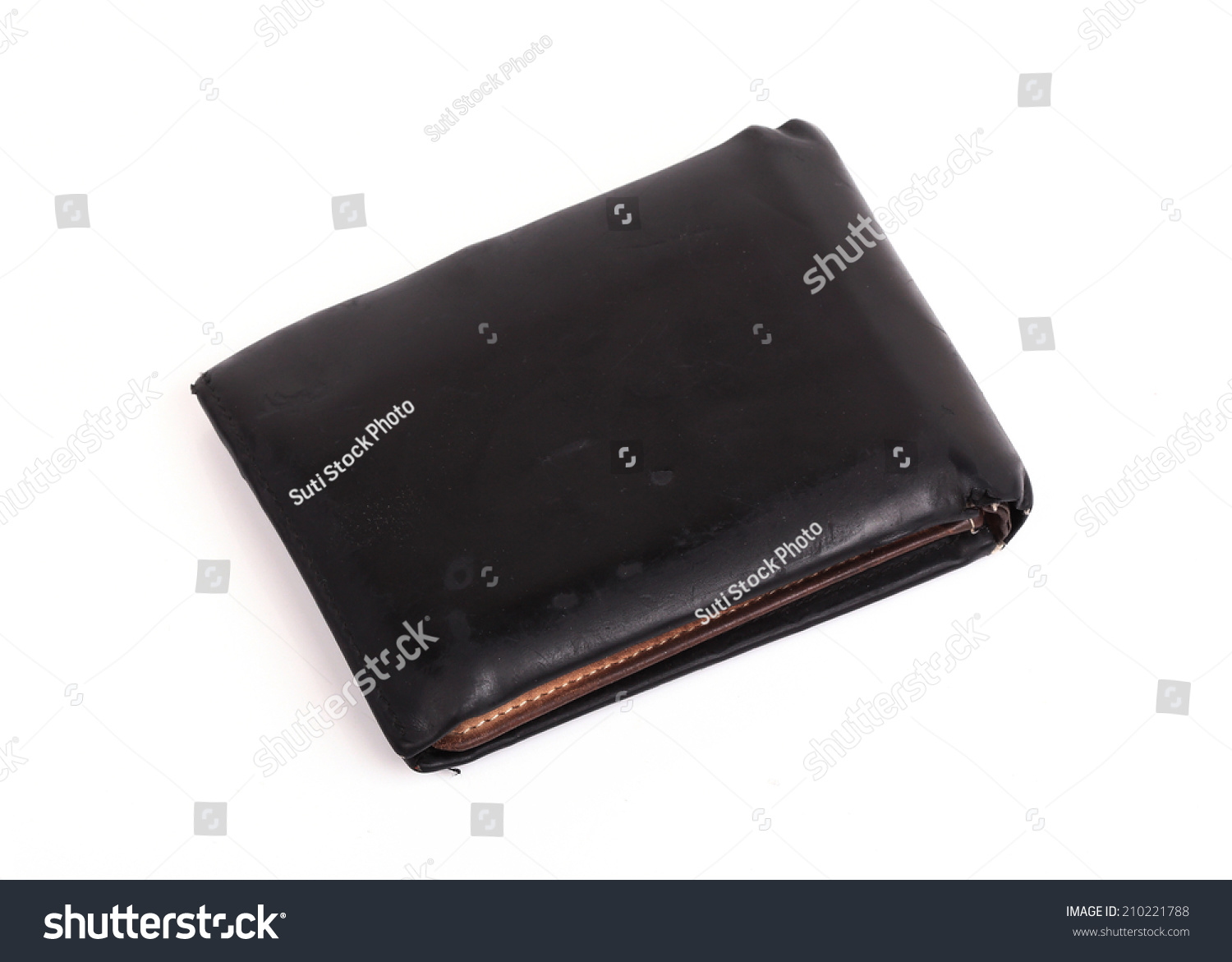 Black Wallet Isolated On White Background Stock Photo 210221788 ...