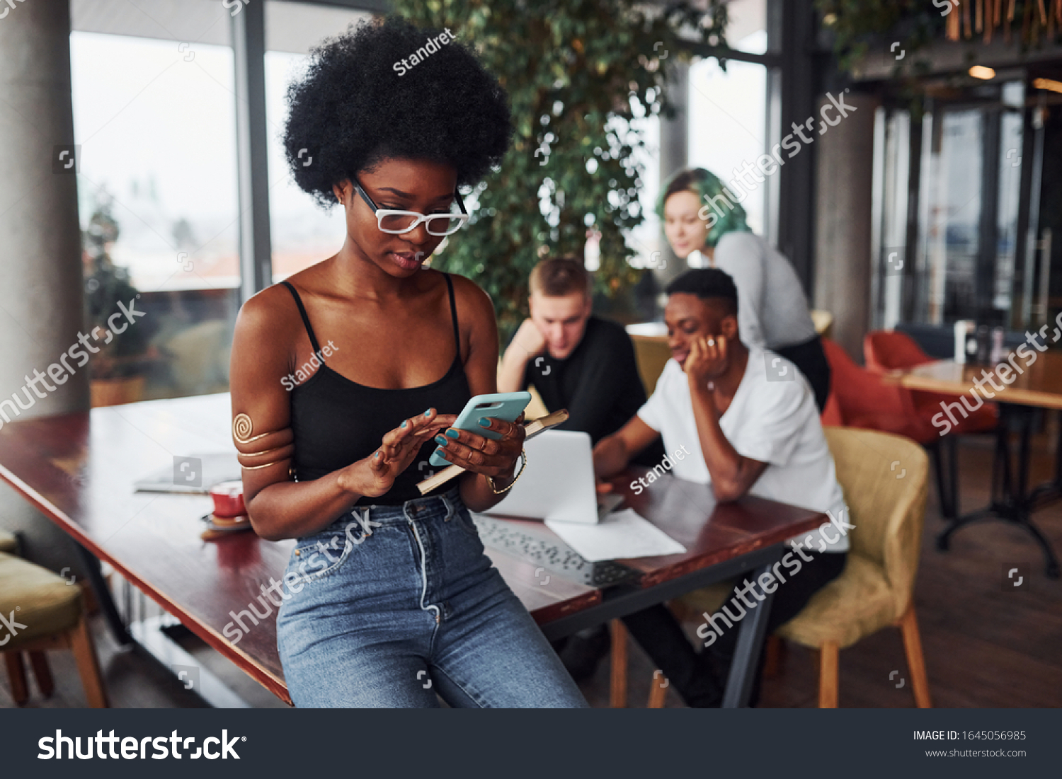 Black Woman Standing Front Group Multi Stock Photo (Edit Now) 1645056985