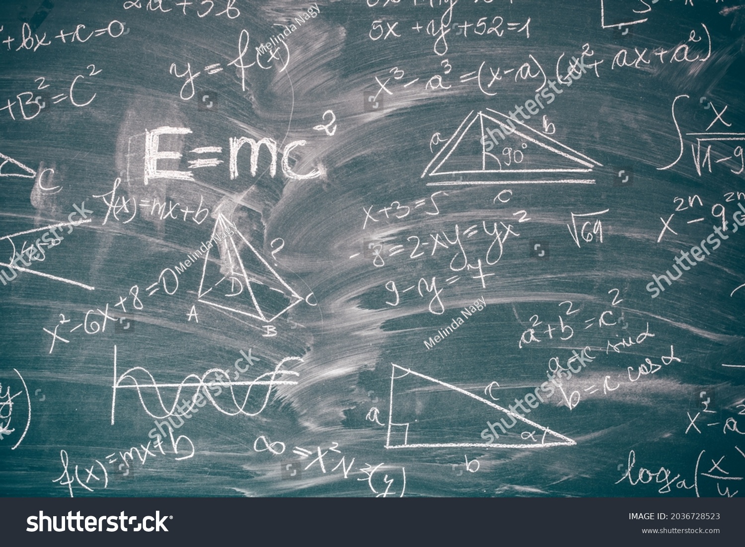 Blackboard Inscribed Scientific Formulas Calculations Mathematics Stock ...