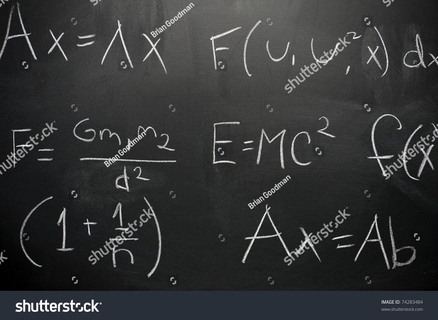 Blackboard With Mathematical Equations Written On It Stock Photo ...