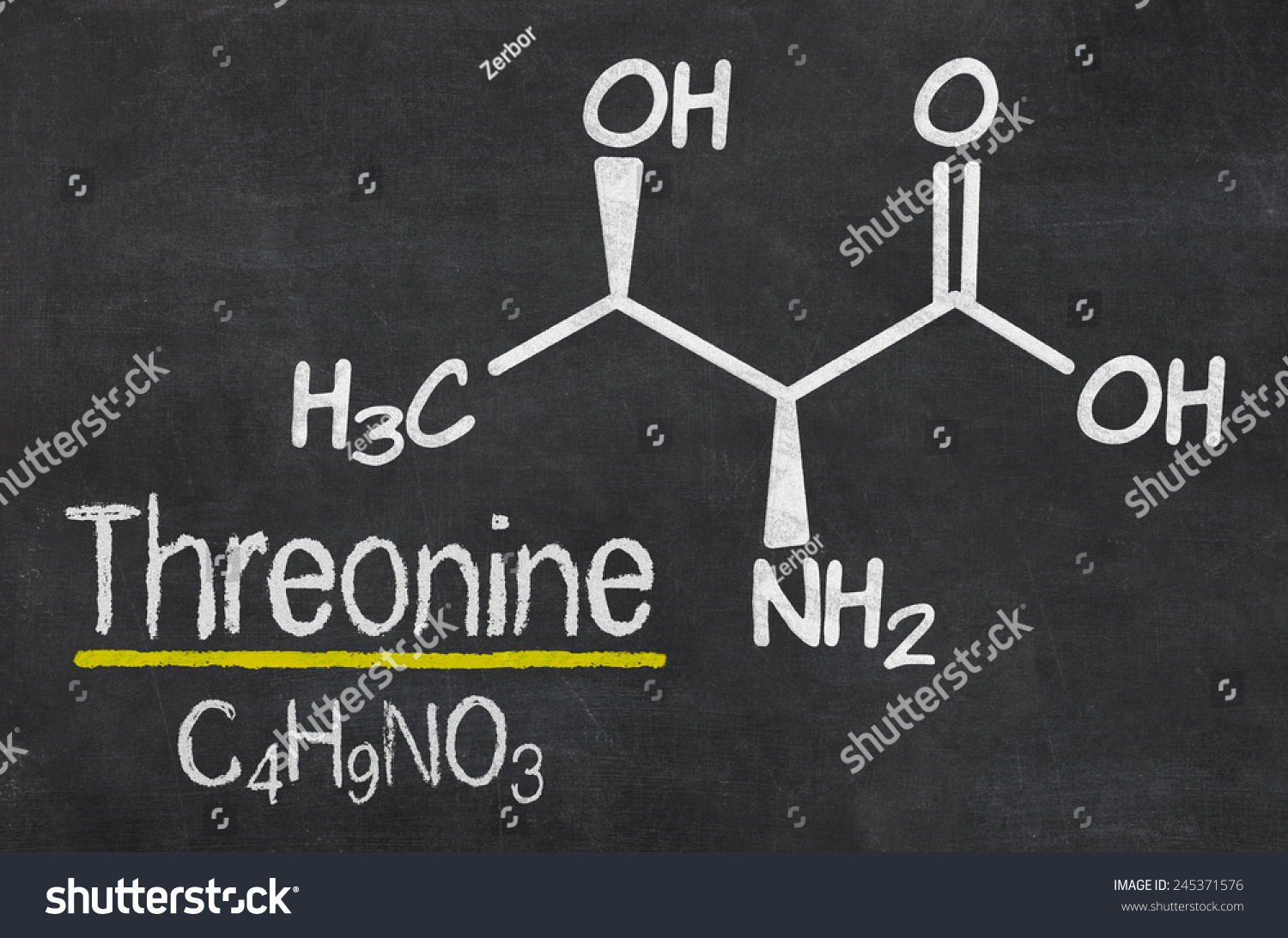 Blackboard Chemical Formula Threonine Stock Photo (Edit Now) 245371576