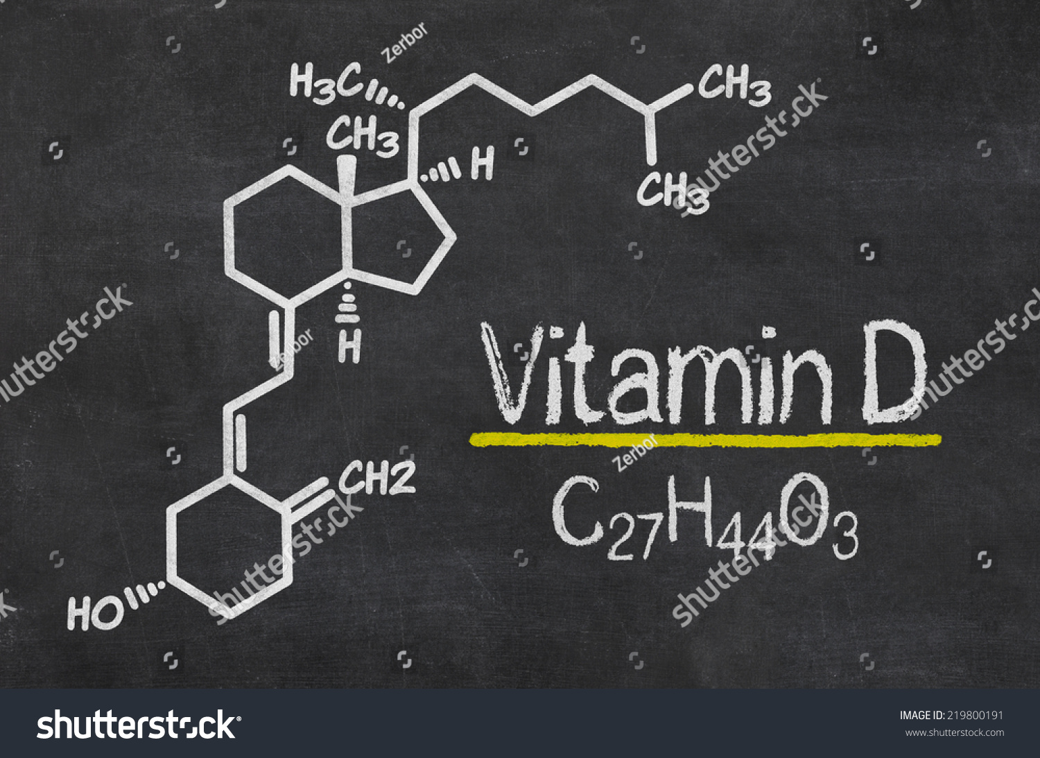 Blackboard Chemical Formula Vitamin D Stock Photo Edit Now 219800191