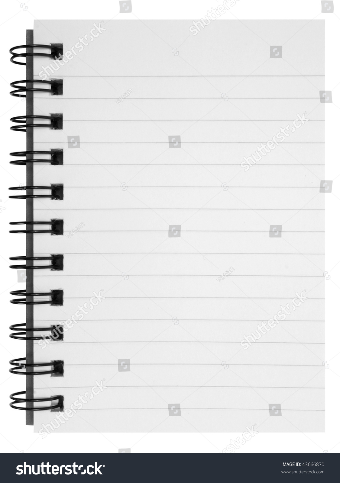 Blank Background Paper Spiral Notebook Isolated Stock Photo (Edit Now