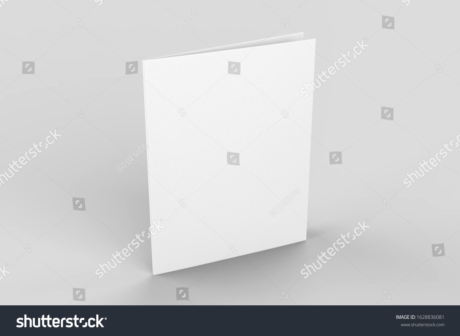 Blank Bi Fold Card Template 3d : illustration de stock 1628836081