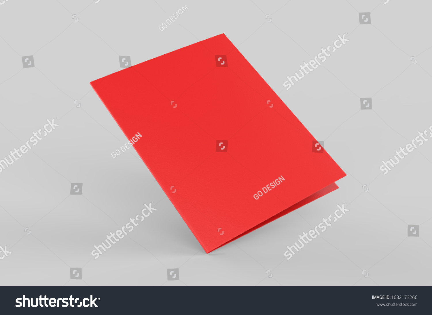 Blank Bi Fold Card Template 3d: ภาพประกอบสต็อก 1632173266 Shutterstock