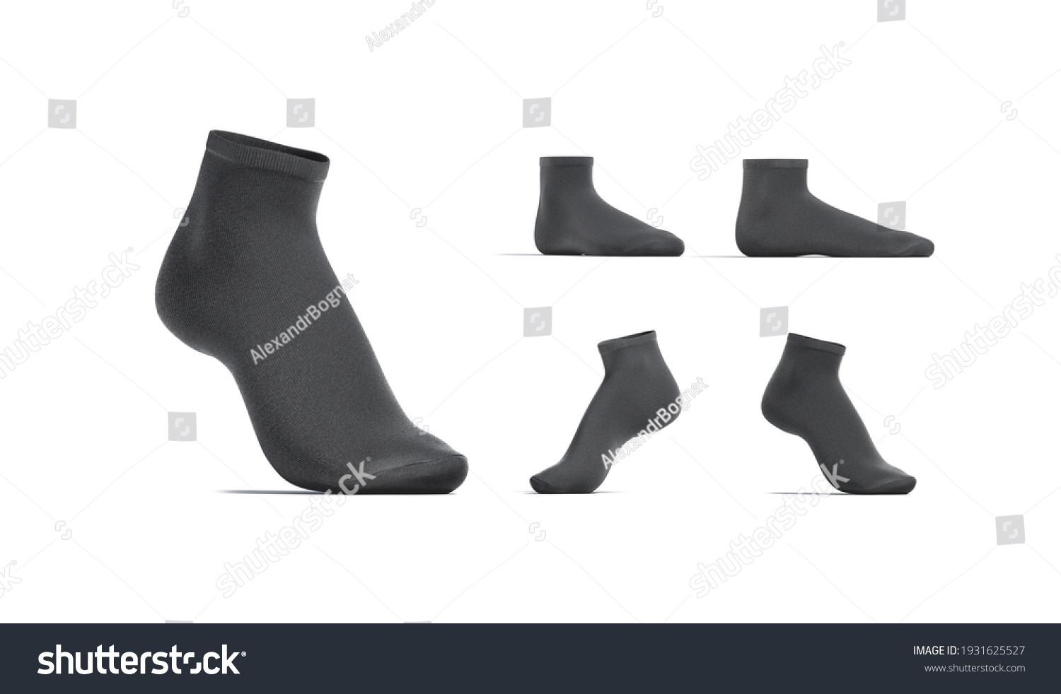 Blank Black Ancle Socks Mockup Stand Stock Illustration 1931625527