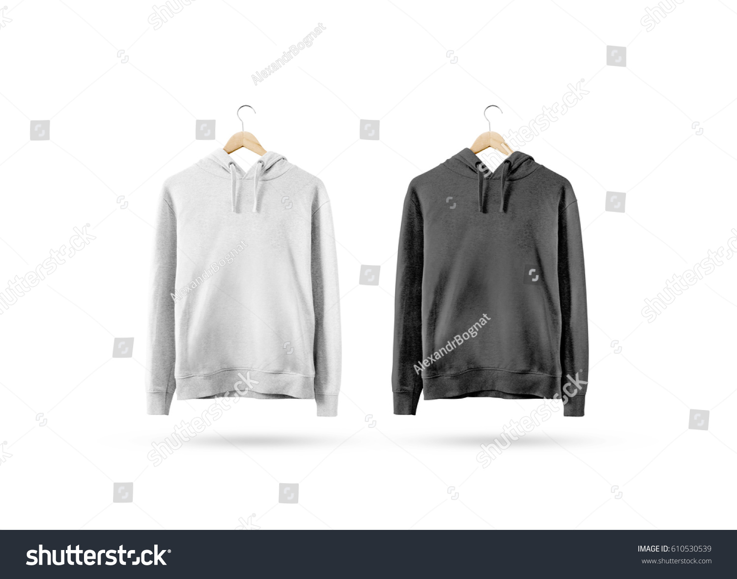 Blank Black White Sweatshirt Mockup Hanging Stock Photo 