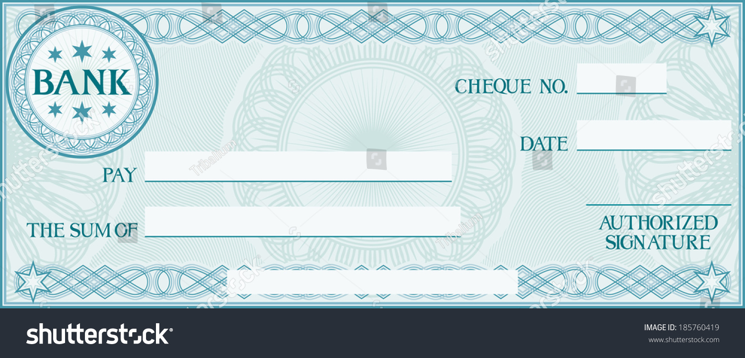 Blank Check Business Cheque Design Stock Illustration 185760419 ...