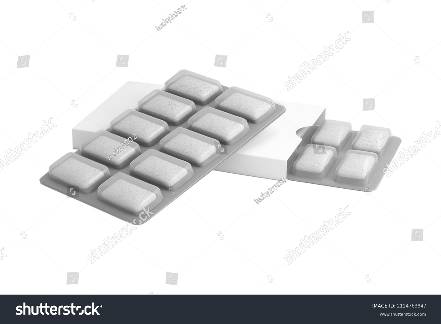 Blank Chewing Gum Mockup Isolated On Stock Illustration 2124763847 ...