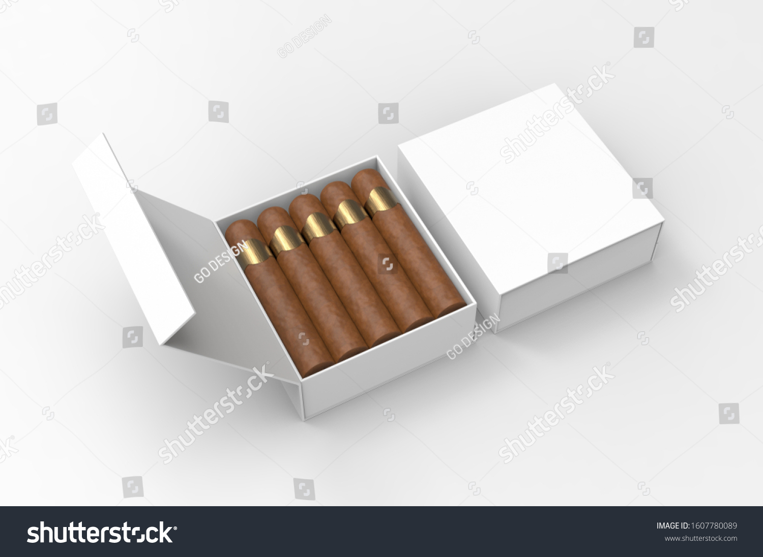 Blank Cigars Hard Paper Box Template Stock Illustration 1607780089   Stock Photo Blank Cigars In Hard Paper Box Template For Mock Up D Render Illustration 1607780089 