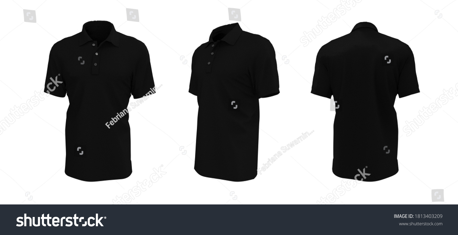Blank Collared Shirt Mockup Template Front Stock Illustration ...