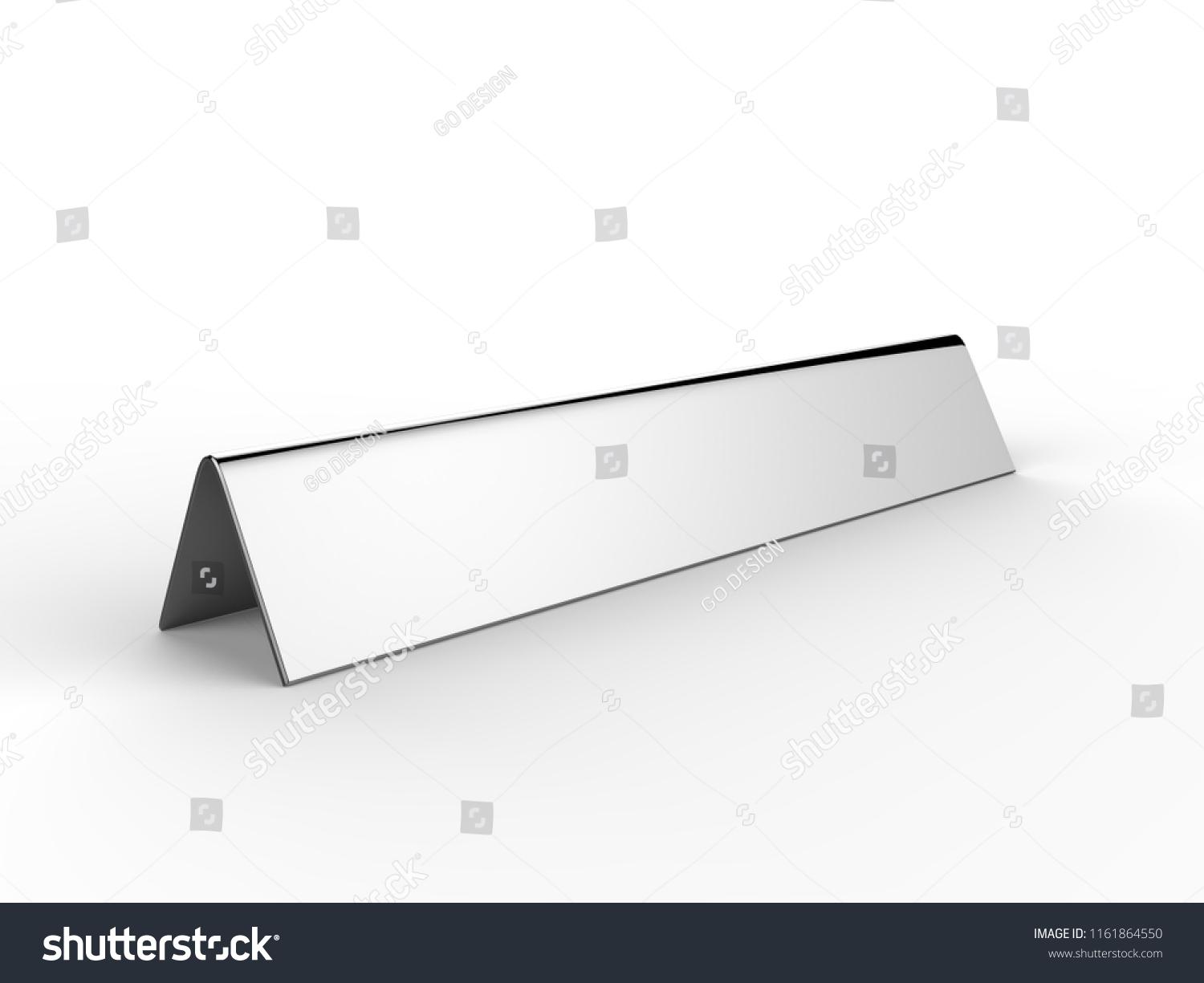 Blank Desk Name Plate Metal Office Stock Illustration