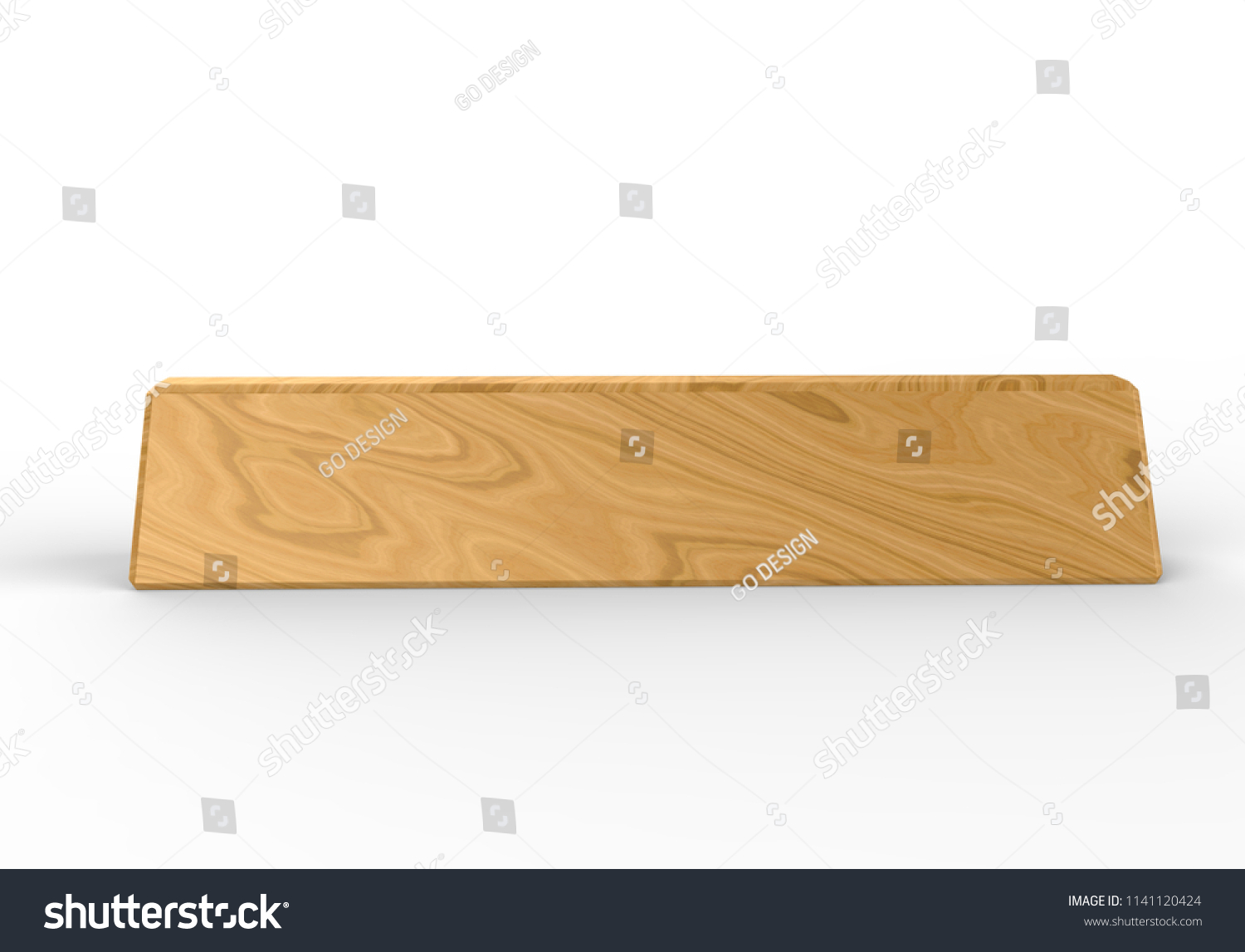 Blank Desk Name Plate Wooden Block Stock Illustration