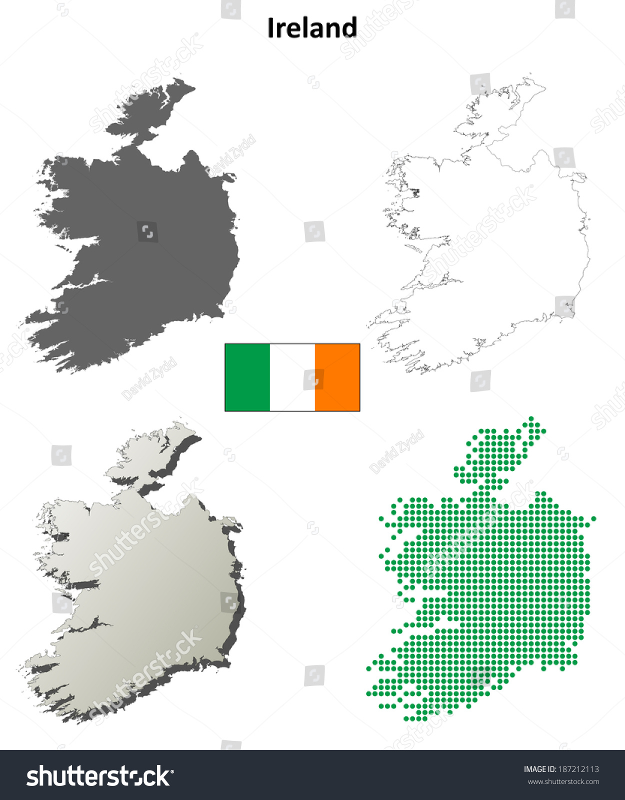 Blank Detailed Contour Maps Ireland Jpeg 187212113   Stock Photo Blank Detailed Contour Maps Of Ireland Jpeg Version 187212113 