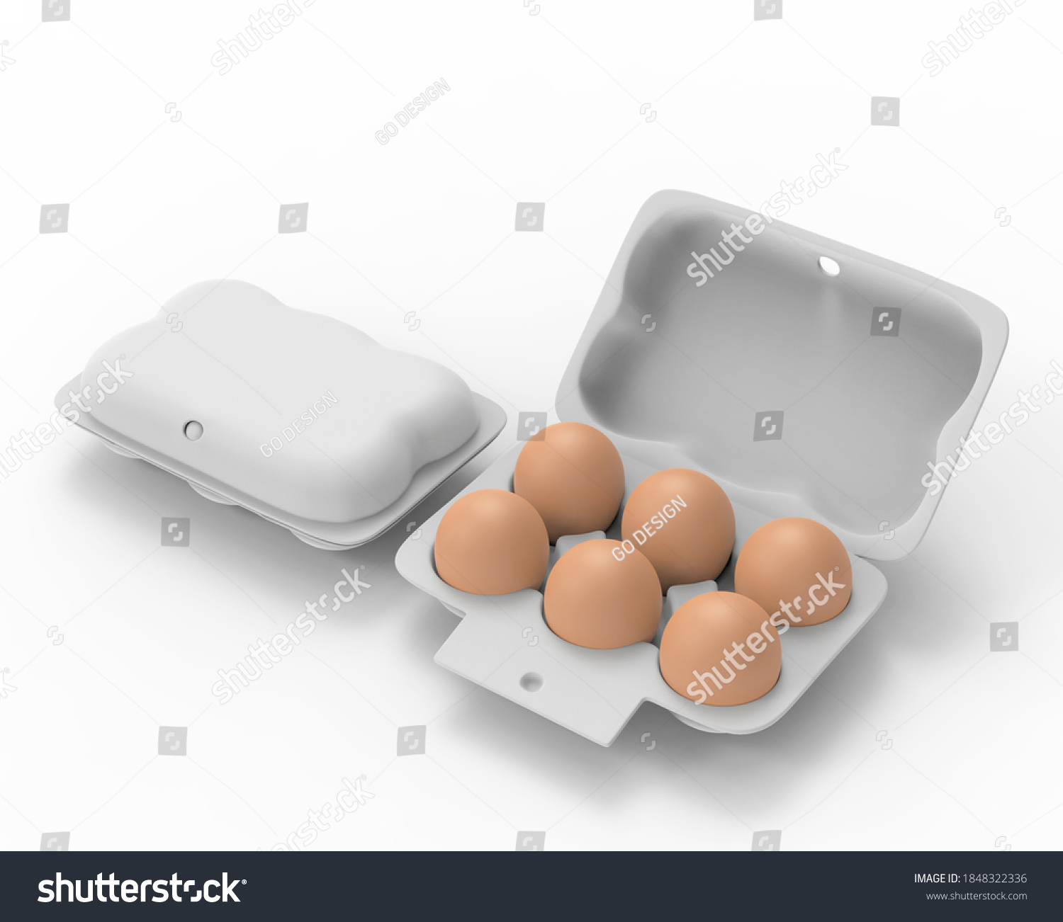 Download Blank Egg Carton Packaging Mockup Branding Stock Illustration 1848322336