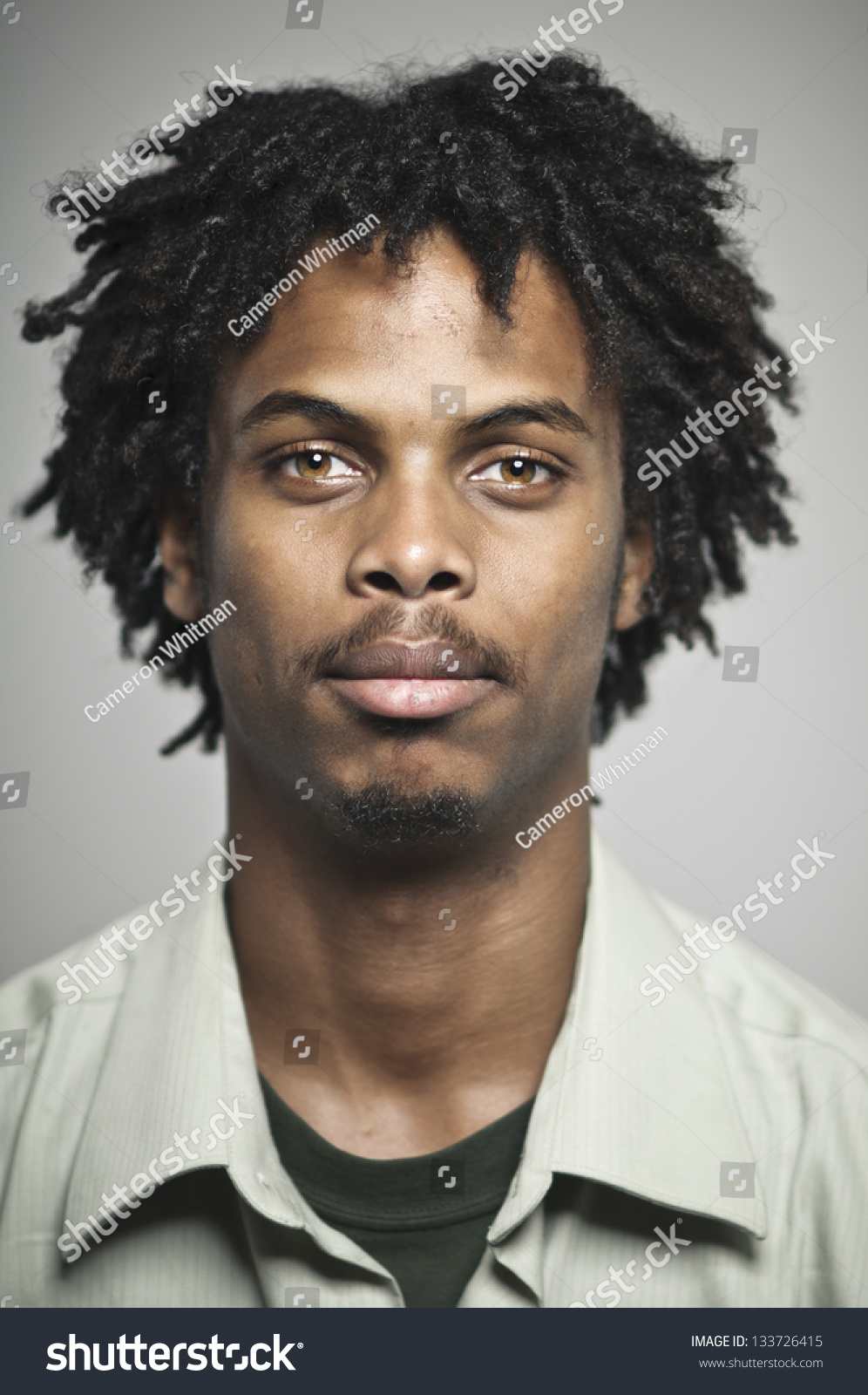 Blank Expression Young African American Man Stock Photo 133726415 ...