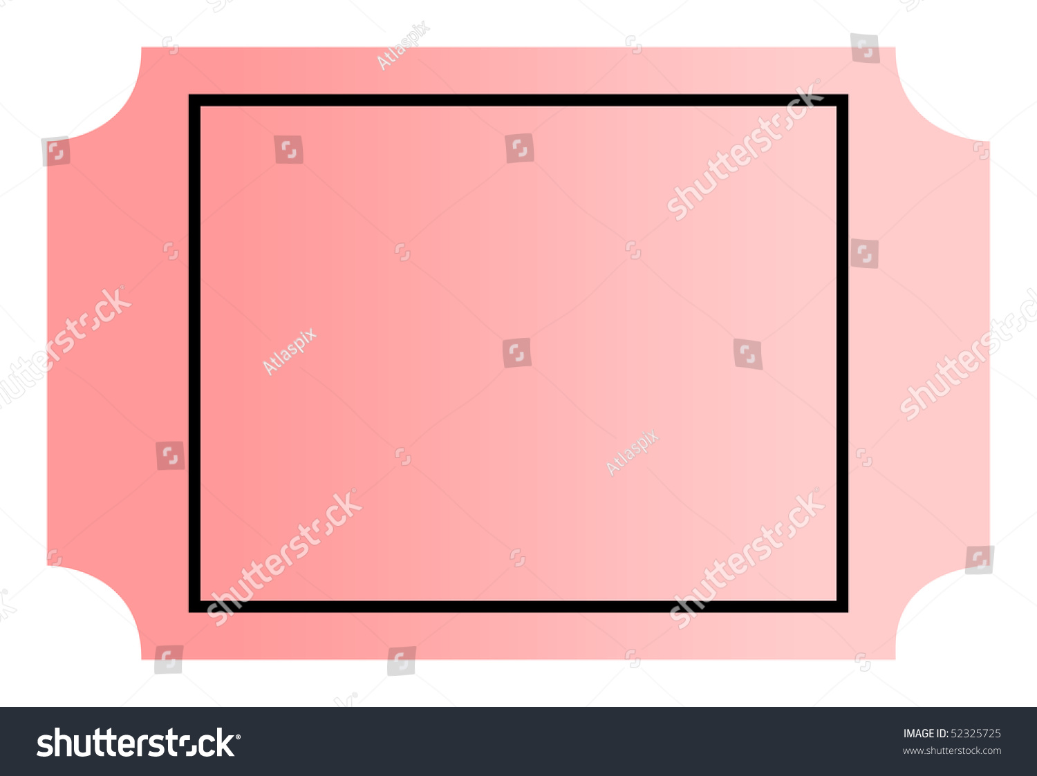 Blank Gradient Pink Cinema Or Movie Ticket With Copy Space, Isolated On ...