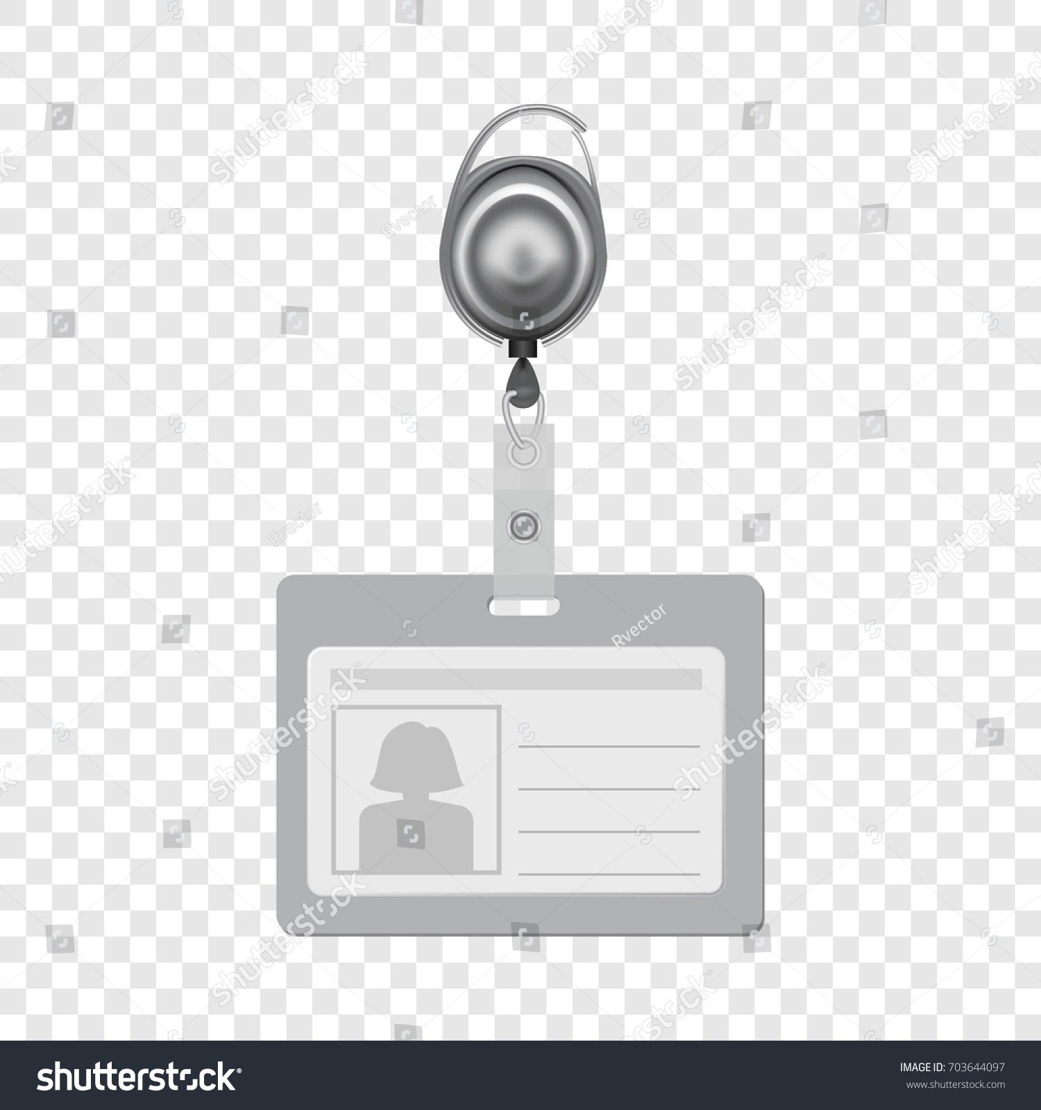 Blank Id Silhouette Woman Mockup Realistic Stock Illustration 703644097