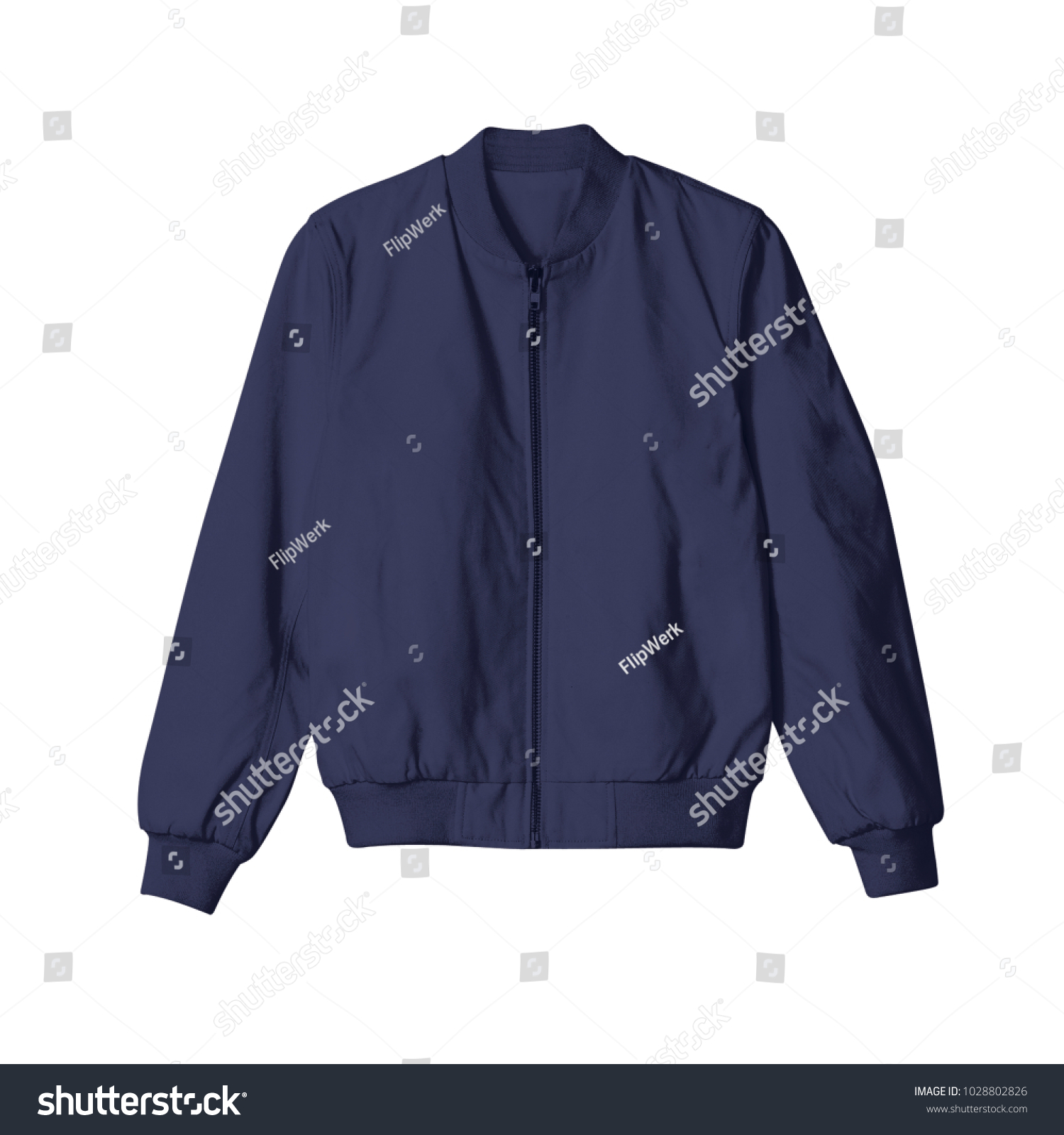 Blank Jacket Bomber Navy Blue Color Stock Photo 1028802826 | Shutterstock