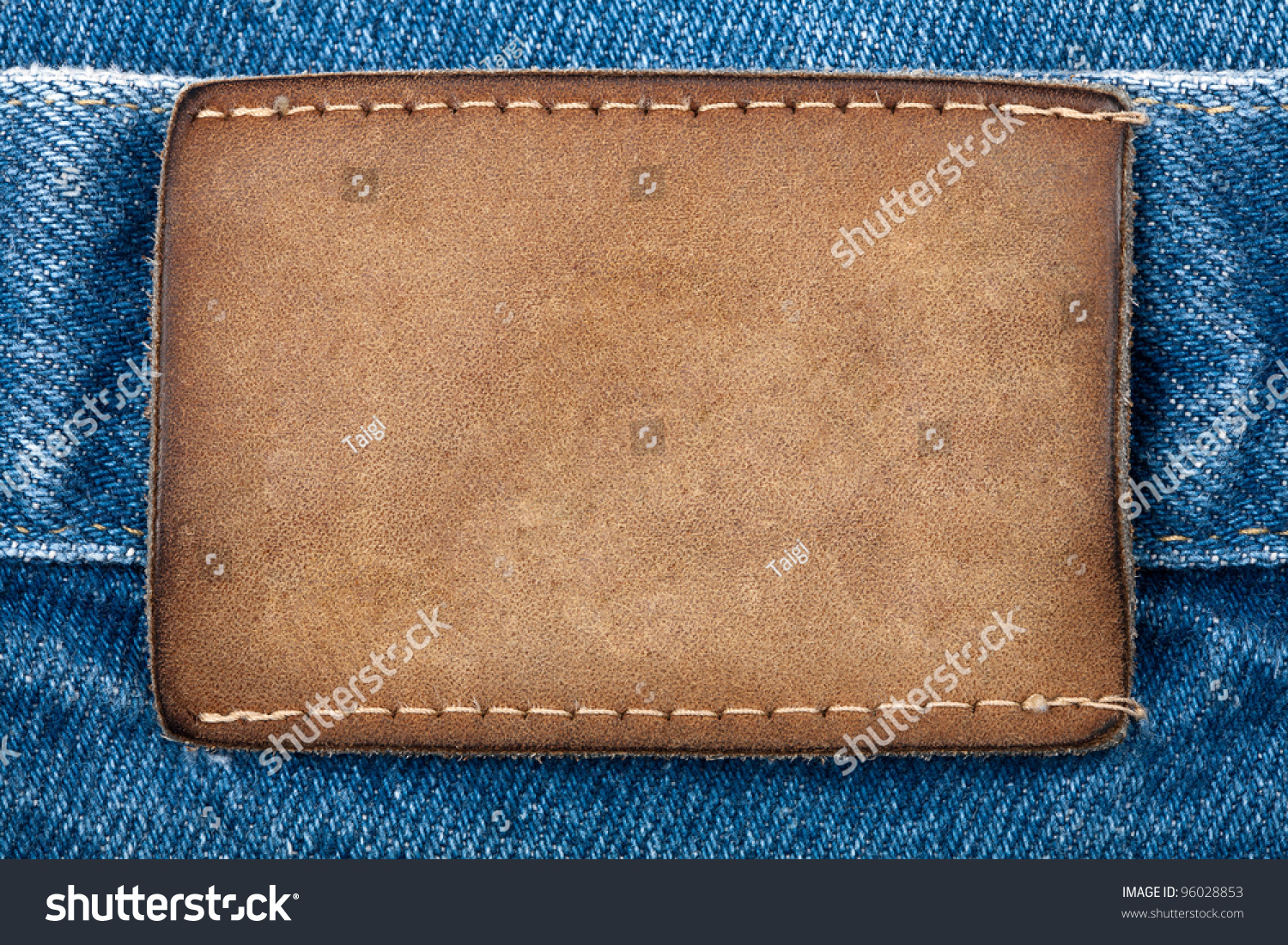 Blank Leather Jeans Label Sewed On Stock Photo 96028853 - Shutterstock
